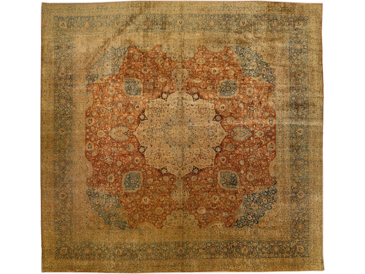 Antique Mashad Wool Rug 20 X 21