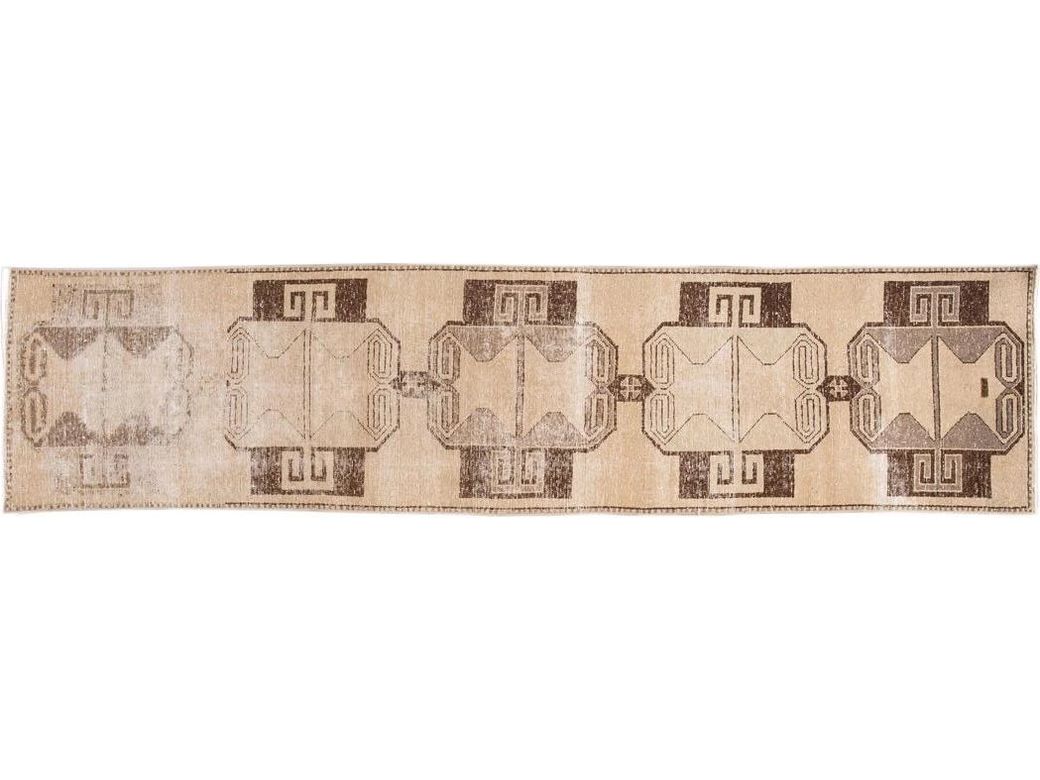 Mid 20th Century Vintage Turkish Wool Runner 3 X 12