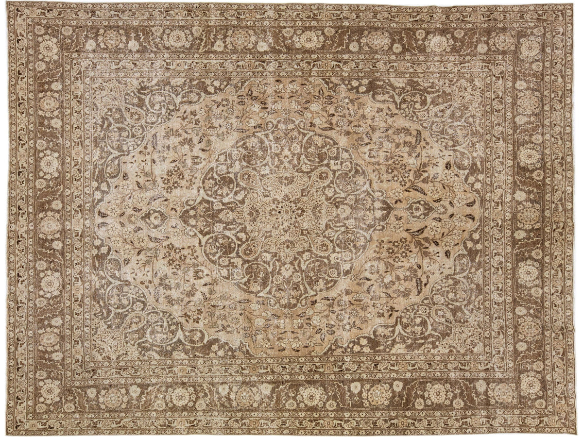 Antique Tabriz Wool Rug 10 X 12