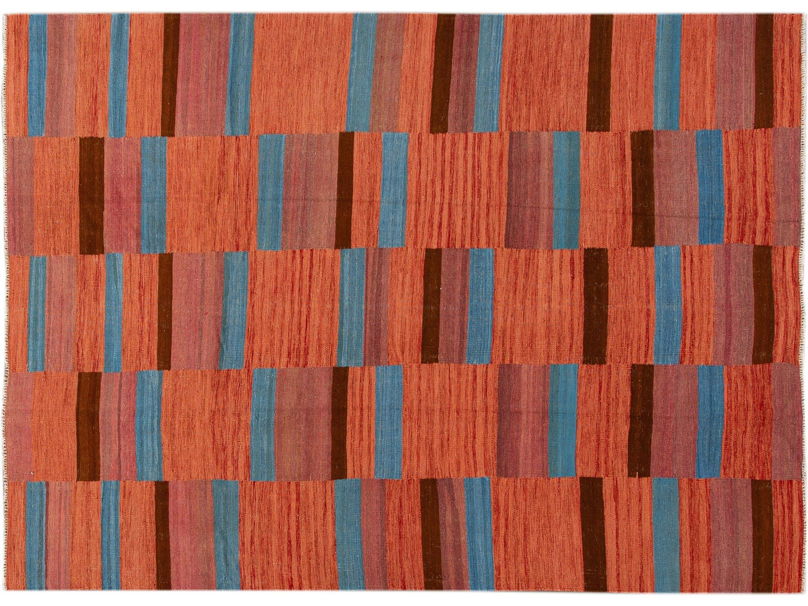 Modern Kilim Flatweave Wool Rug 8 X 11