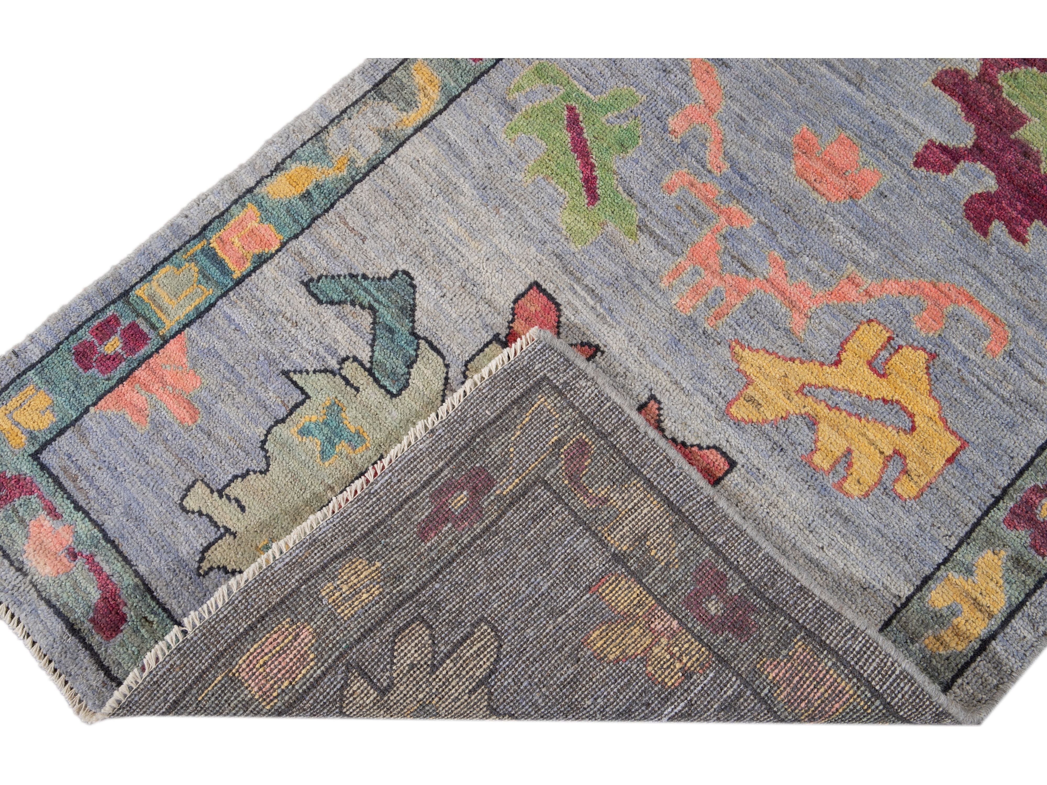 Modern Oushak-Style Wool Runner 3 X 10