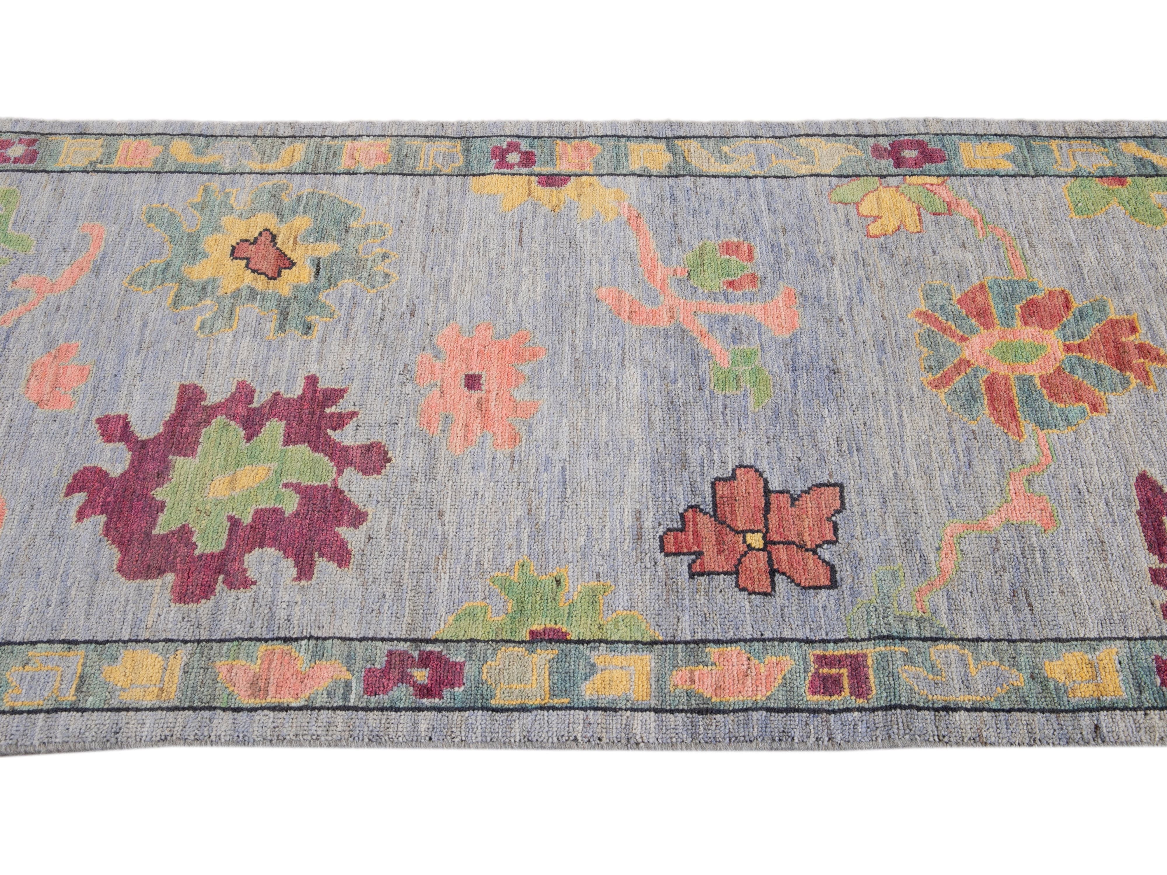 Modern Oushak-Style Wool Runner 3 X 10