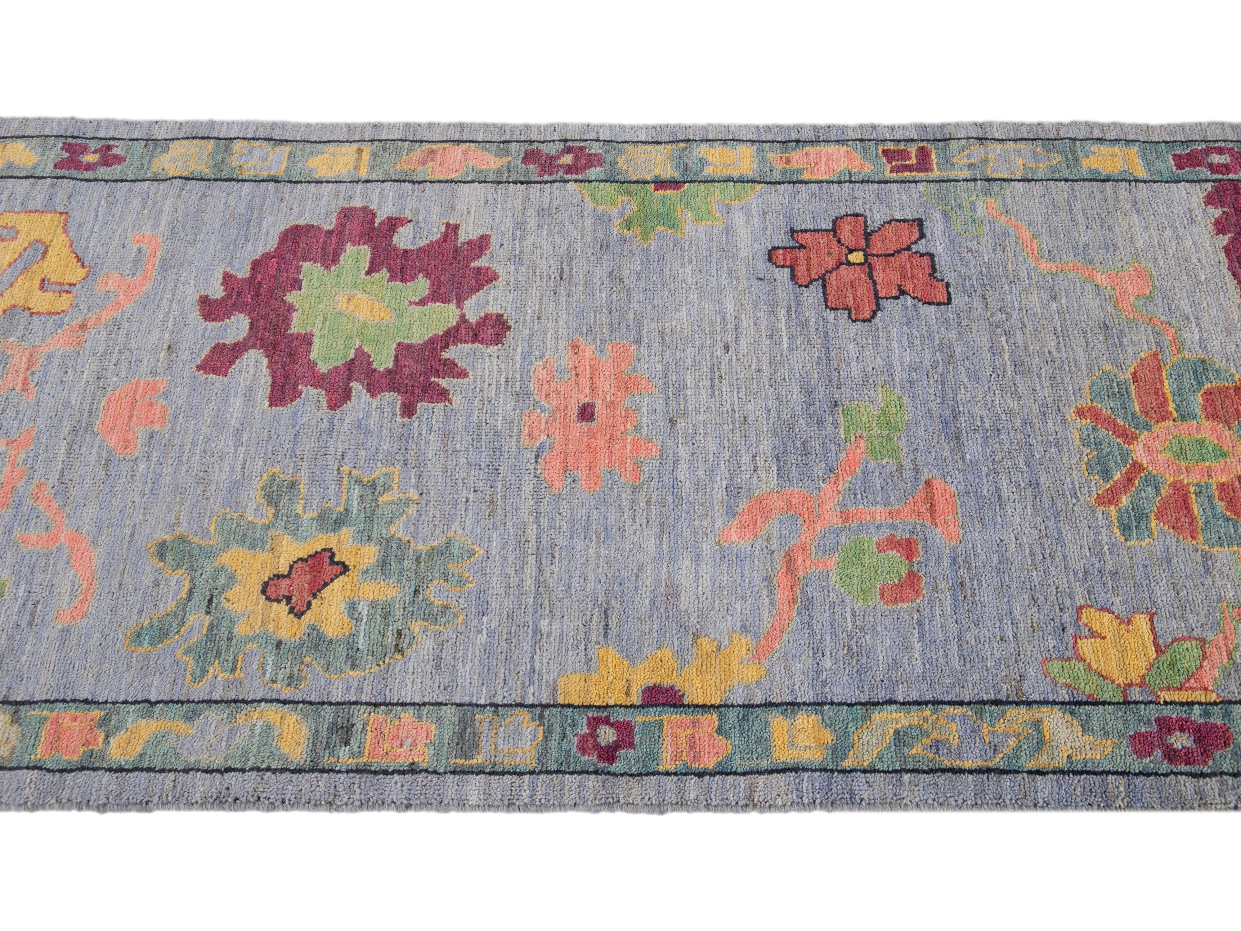 Modern Oushak-Style Wool Runner 3 X 10