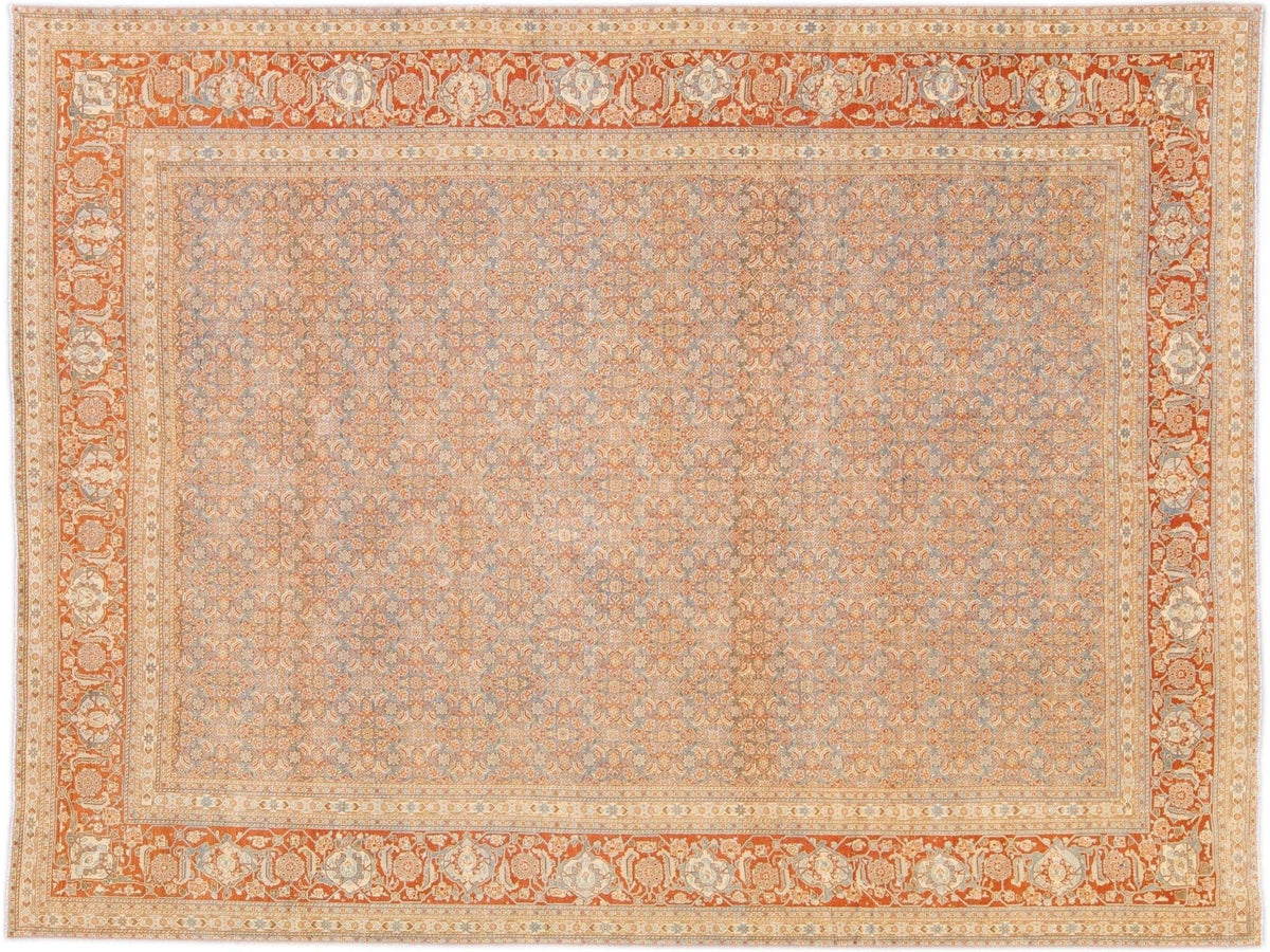 Antique Tabriz Wool Rug 10 X 13