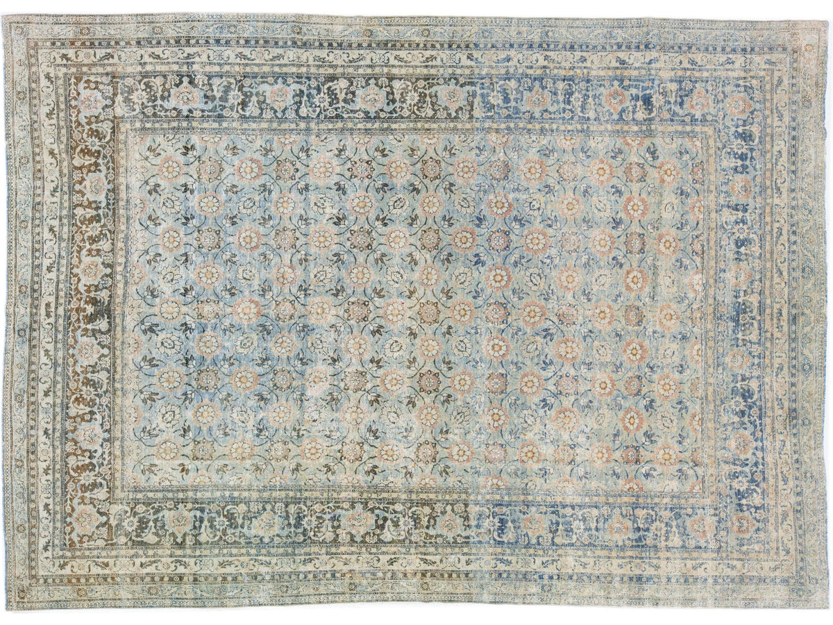 Antique Tabriz Wool Rug 9 X 13