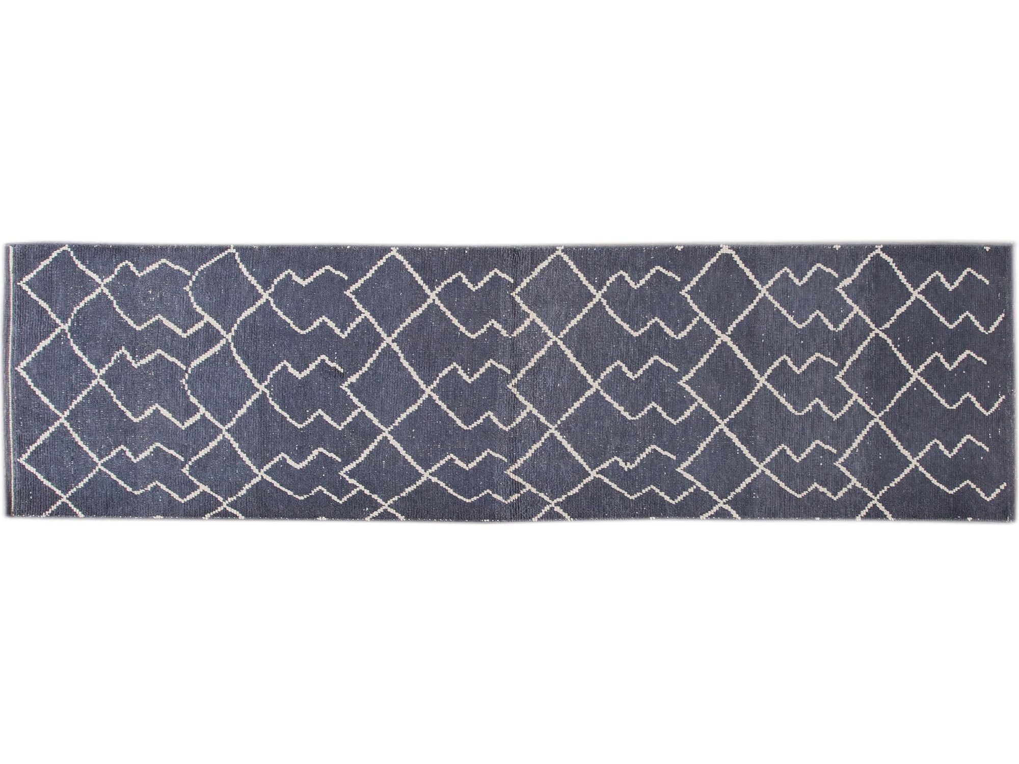 Modern Moroccan Wool Runner 3 X 11