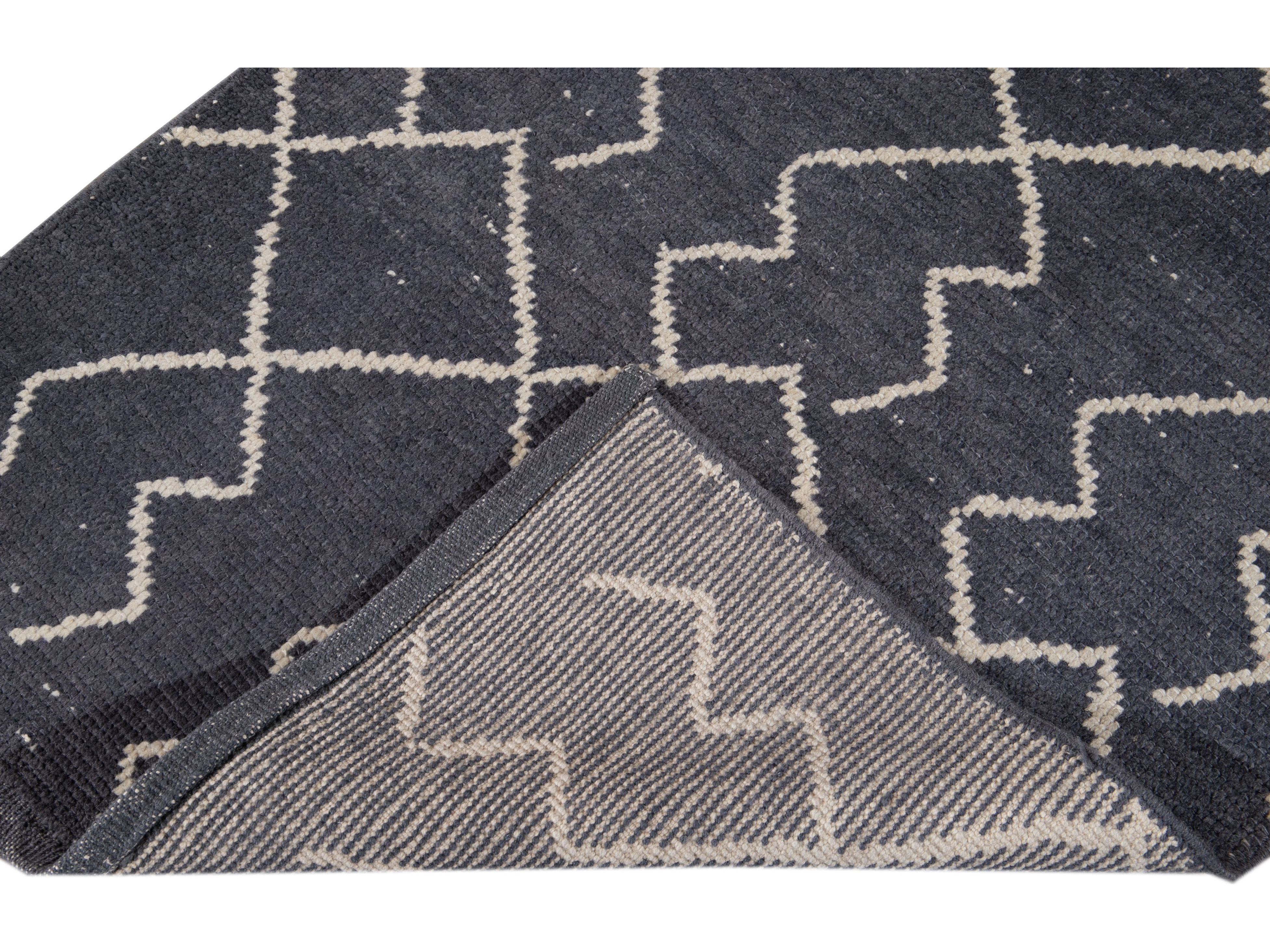 Modern Moroccan Wool Runner 3 X 11