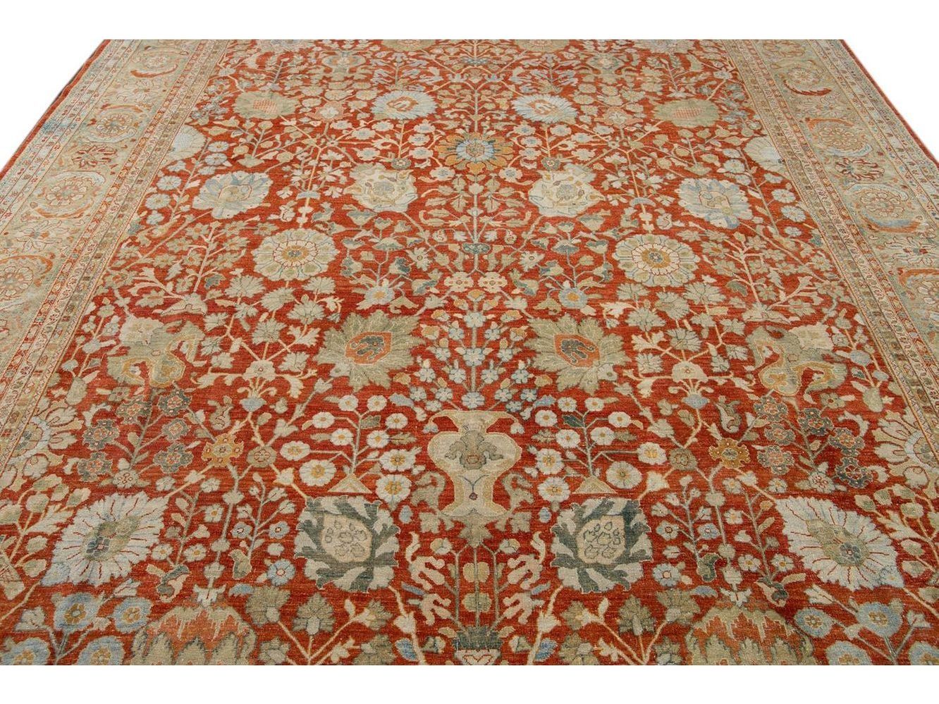 Vintage Tabriz Wool Rug 10 X 13