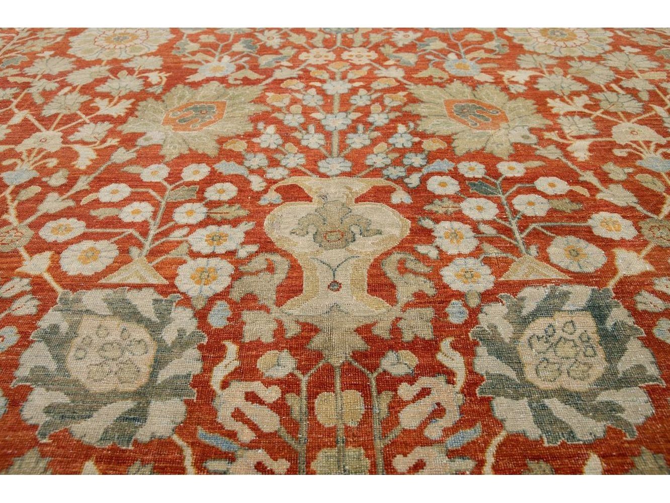 Vintage Tabriz Wool Rug 10 X 13