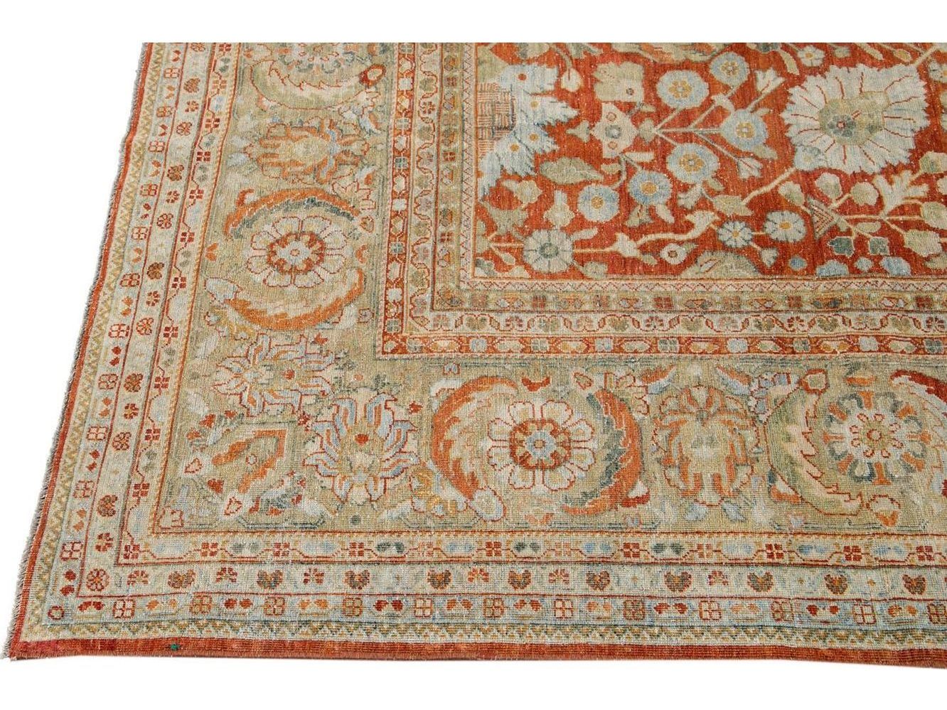 Vintage Tabriz Wool Rug 10 X 13