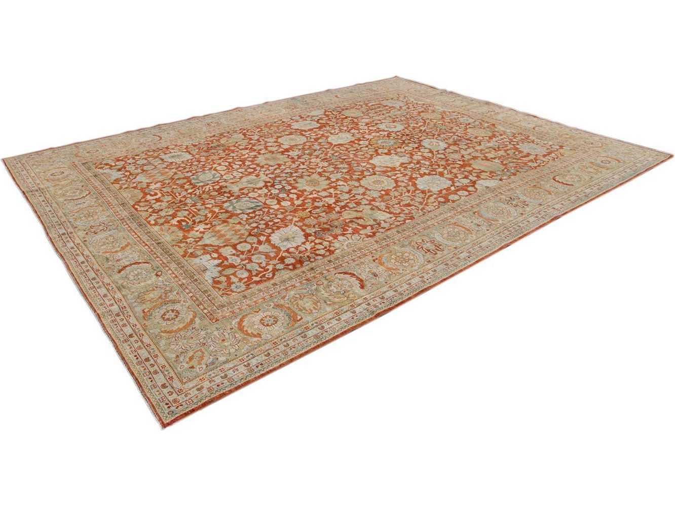 Vintage Tabriz Wool Rug 10 X 13