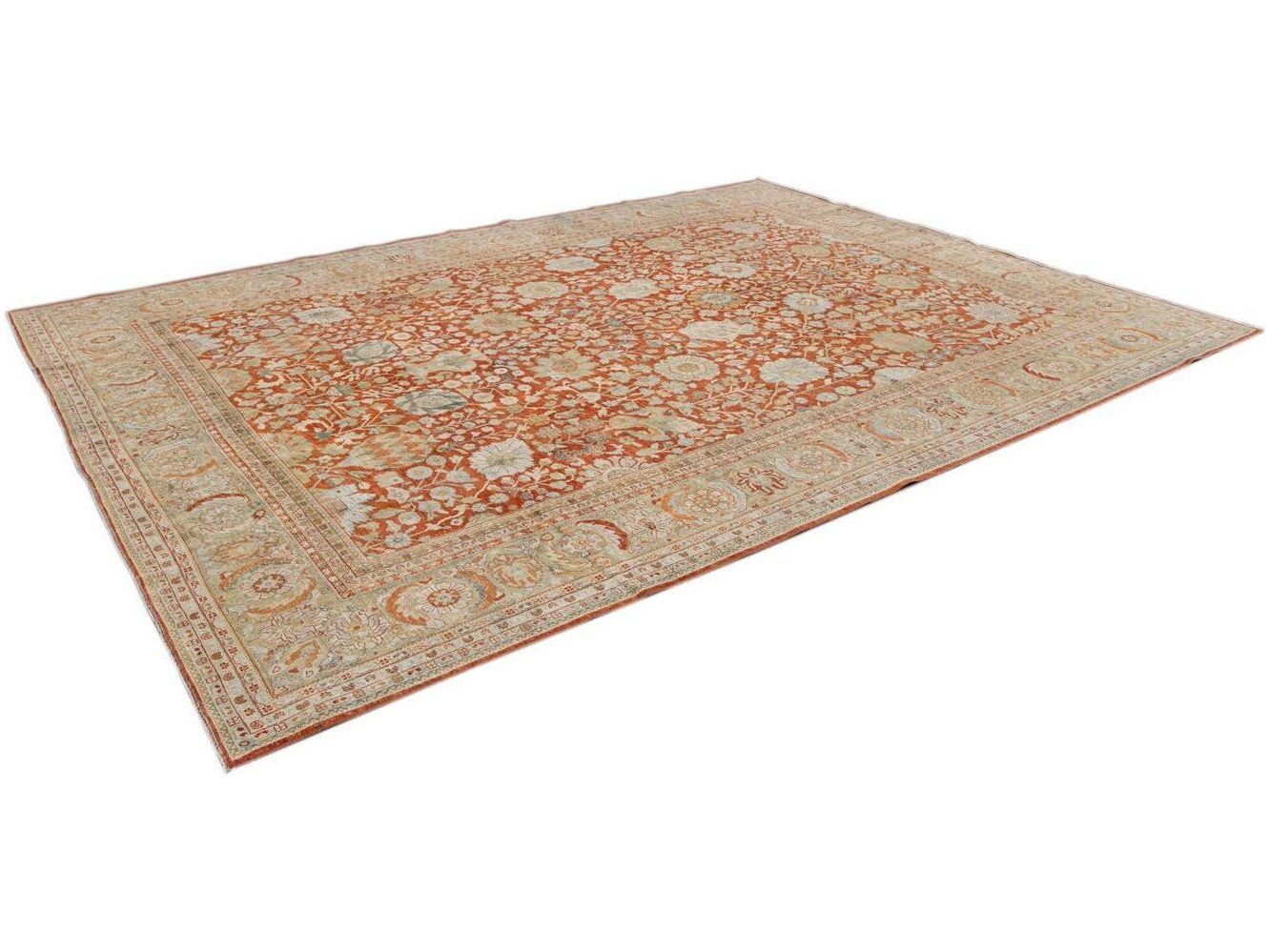 Vintage Tabriz Wool Rug 10 X 13
