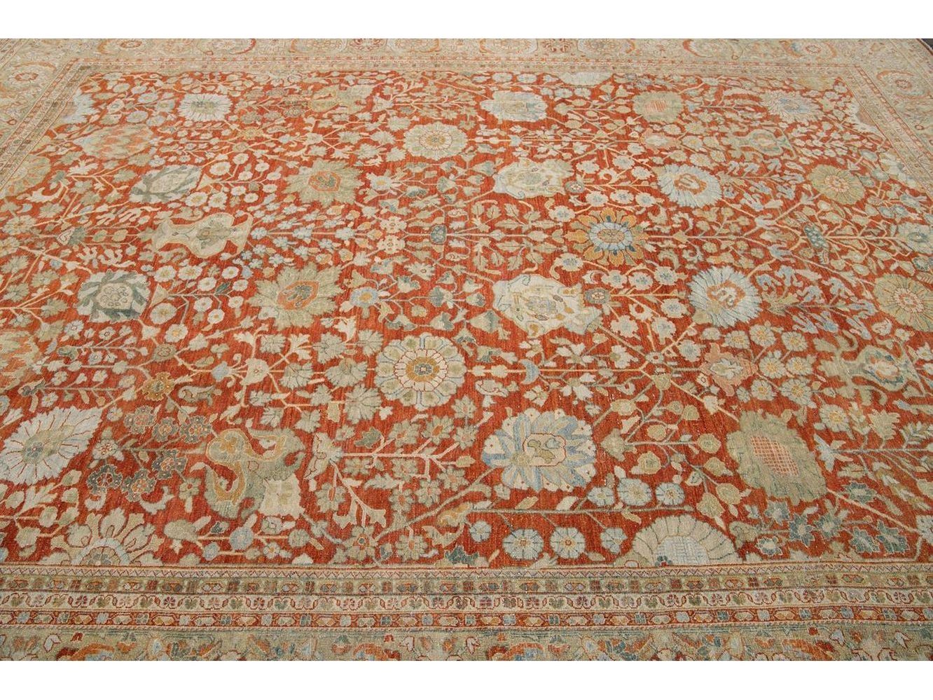 Vintage Tabriz Wool Rug 10 X 13
