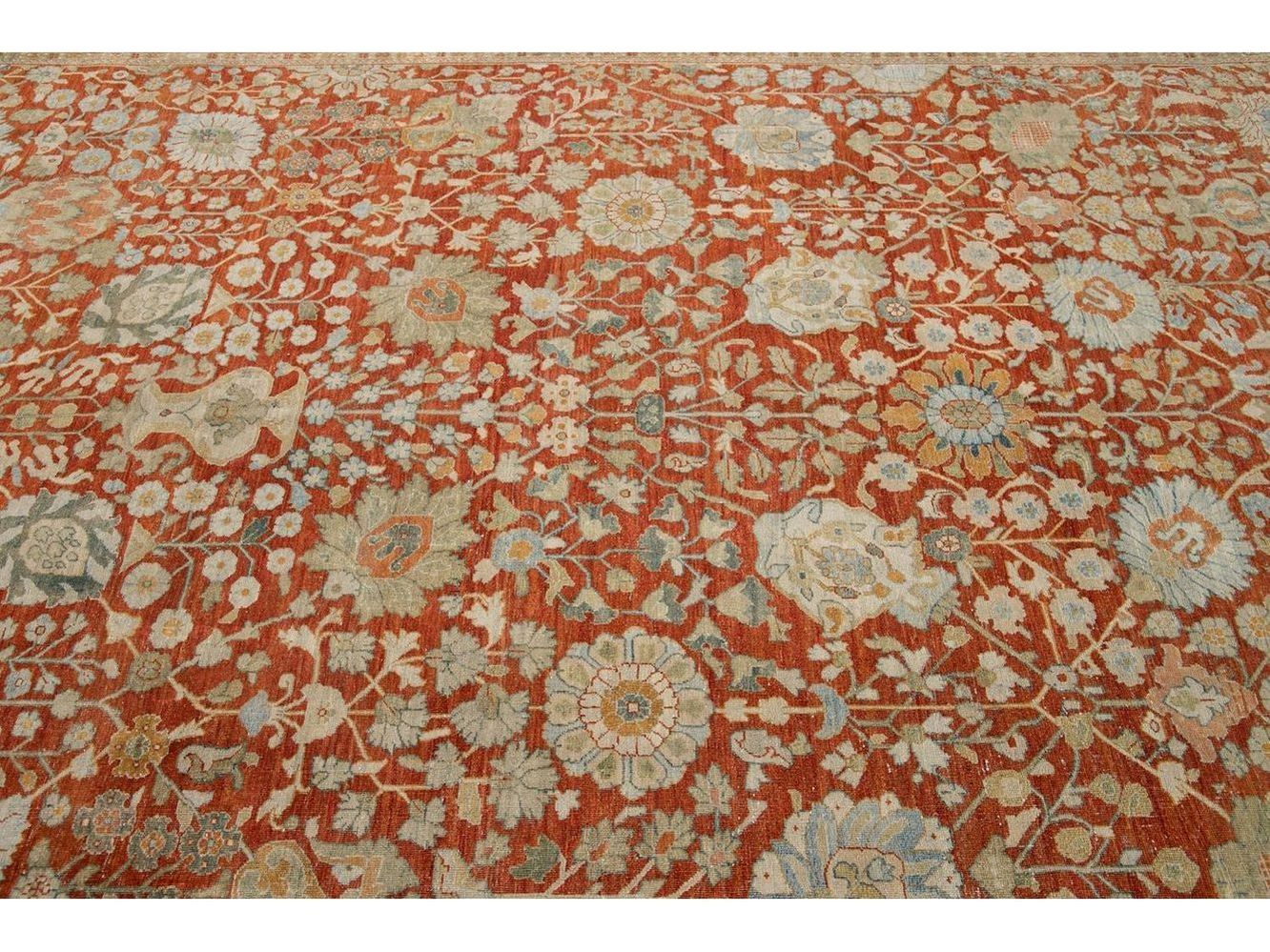 Vintage Tabriz Wool Rug 10 X 13