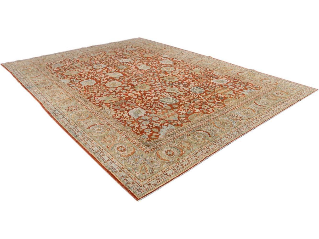 Vintage Tabriz Wool Rug 10 X 13