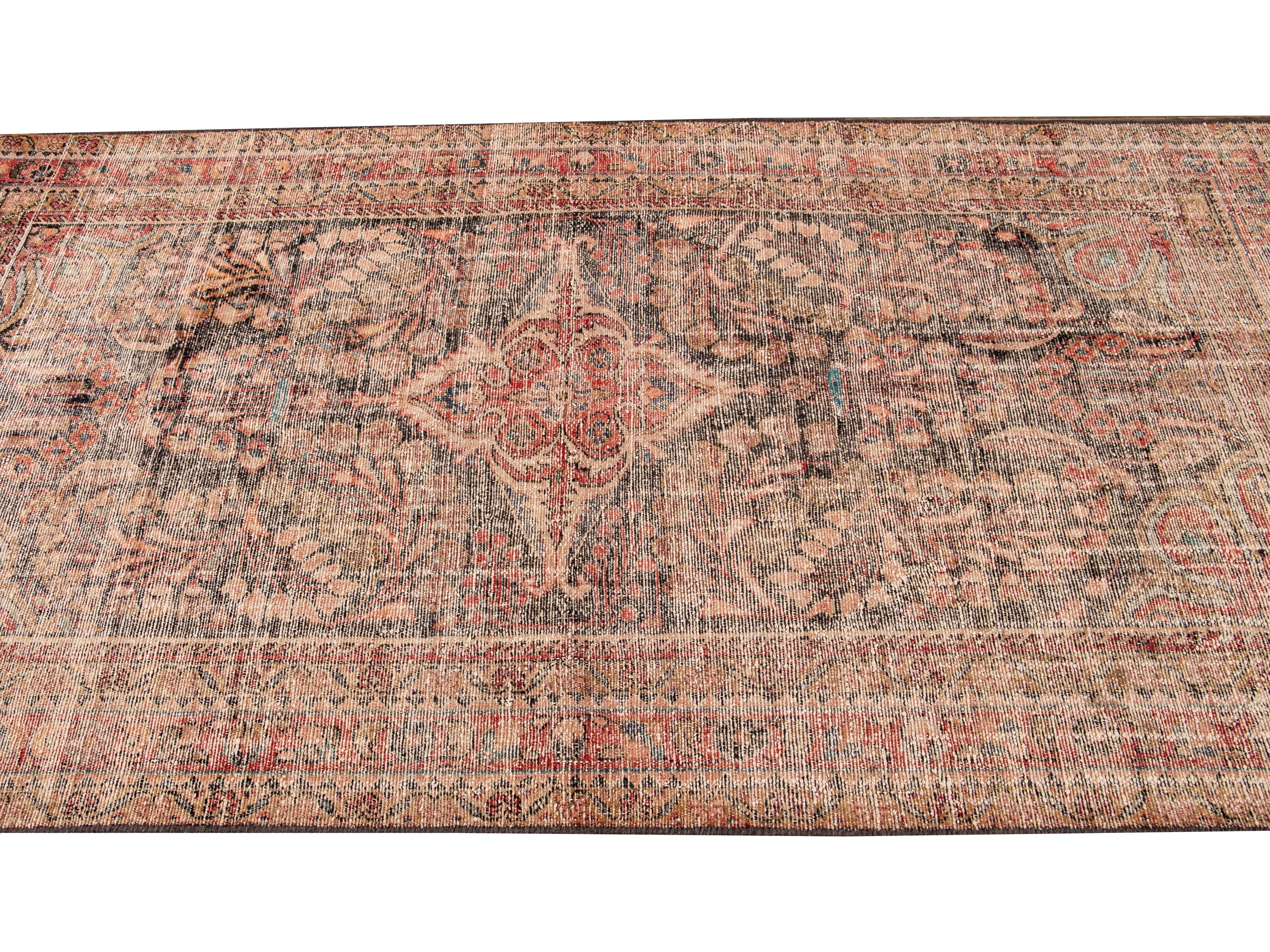 Vintage Distressed Handmade Multicolor Wool Runner