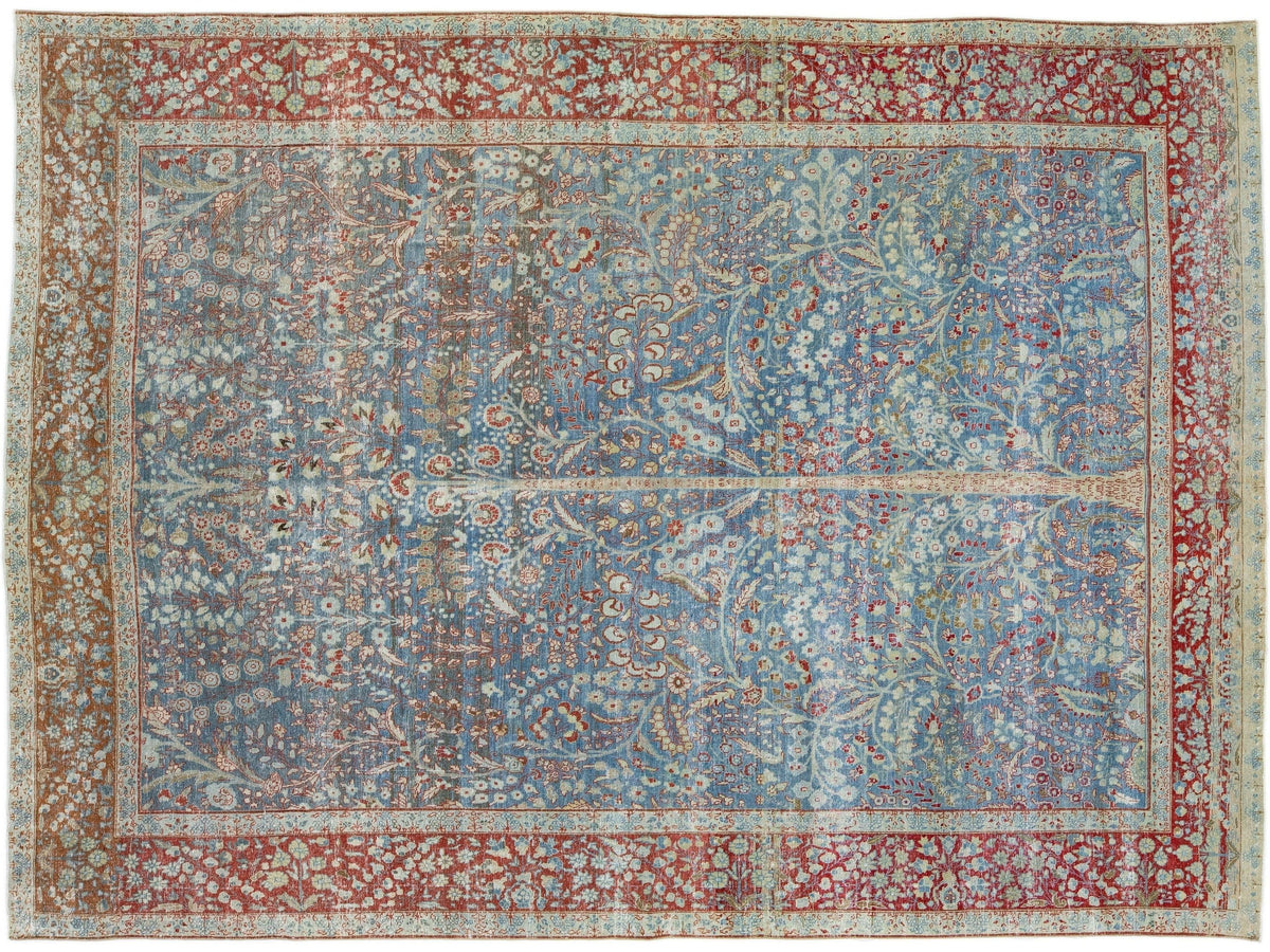Antique Tabriz Wool Rug 9 X 13