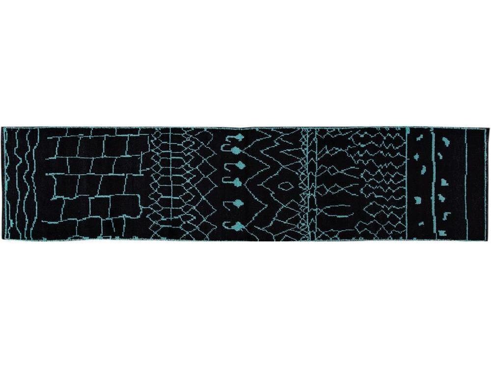 Modern Moroccan Style Wool Runner 3 X 13