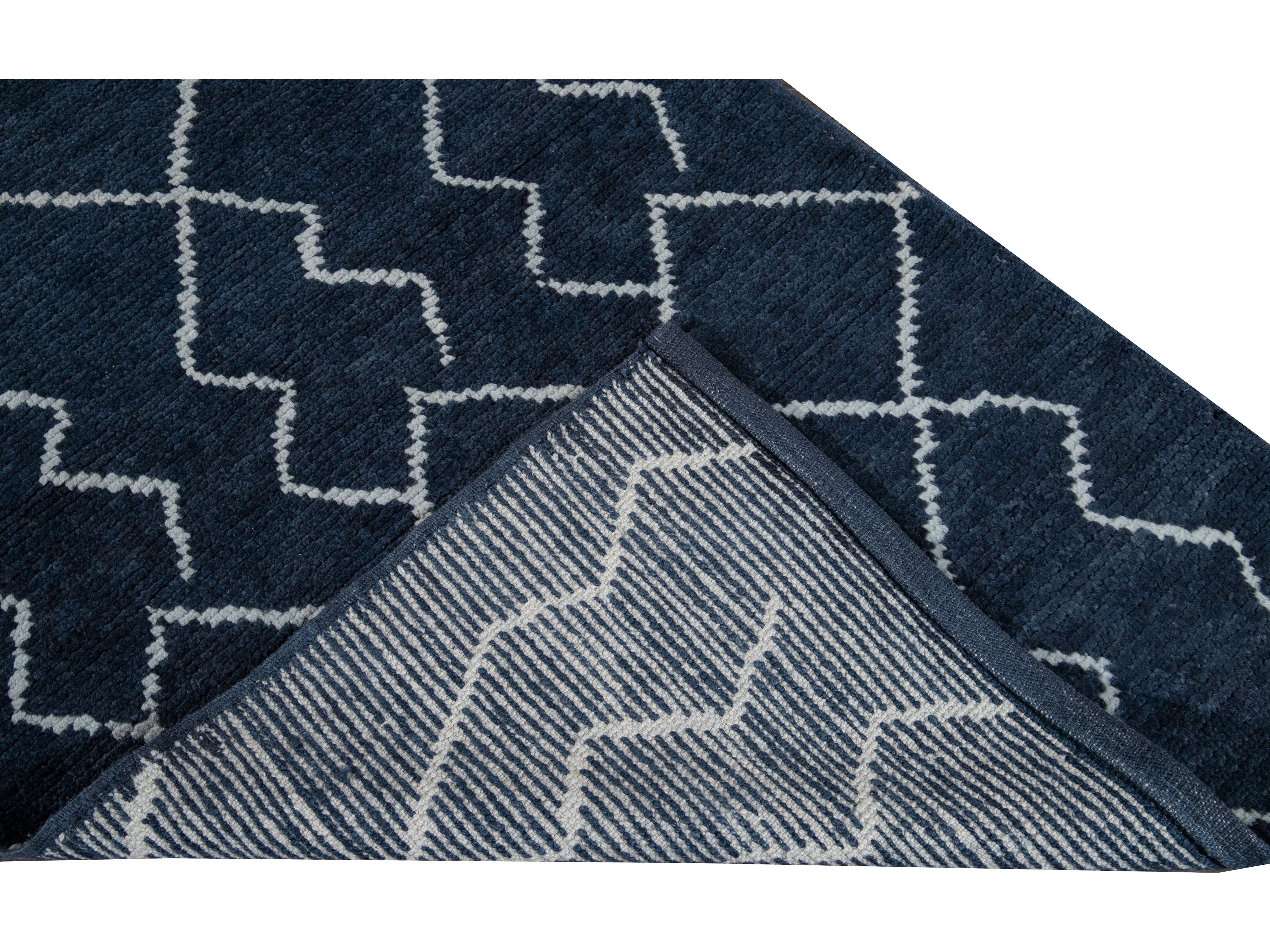 Modern Moroccan Wool Runner 3  X 12