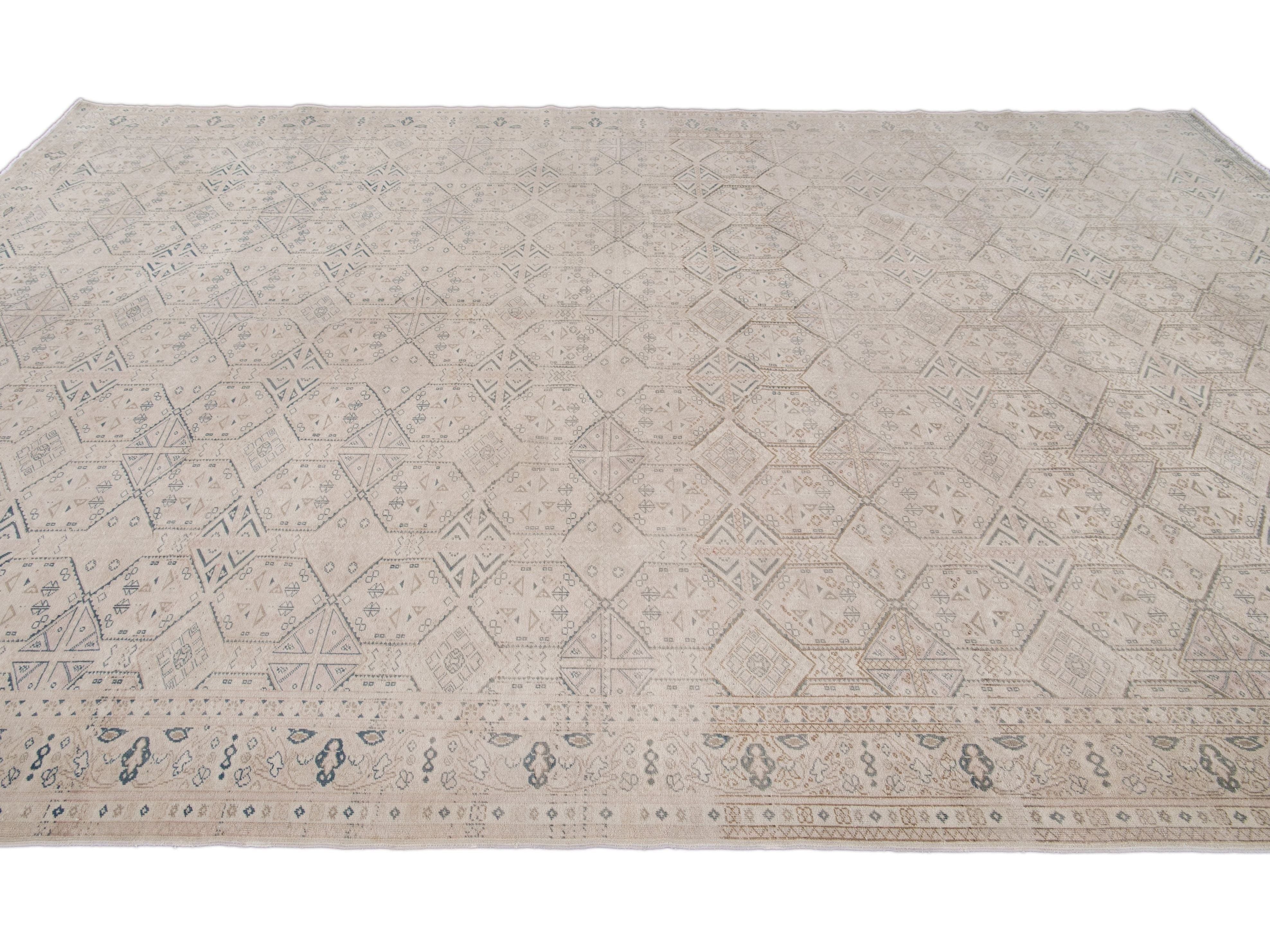 Vintage Turkish Wool Rug 9 X 14