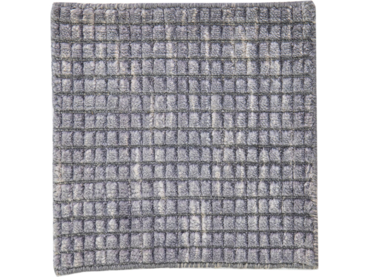 Modern Textured Wool and Silk Blend Custom Rug