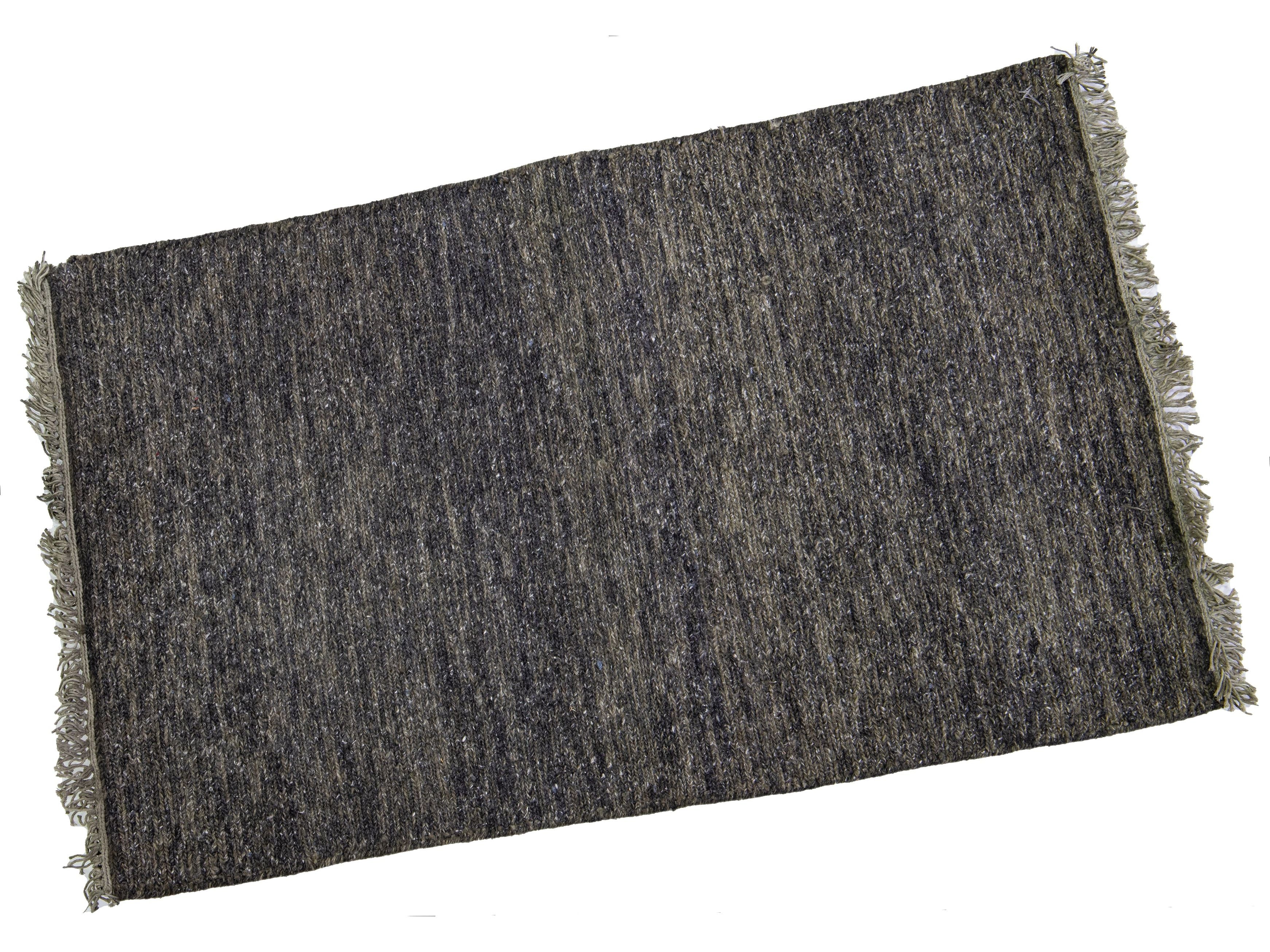 Modern Soumak Style Custom Wool Rug