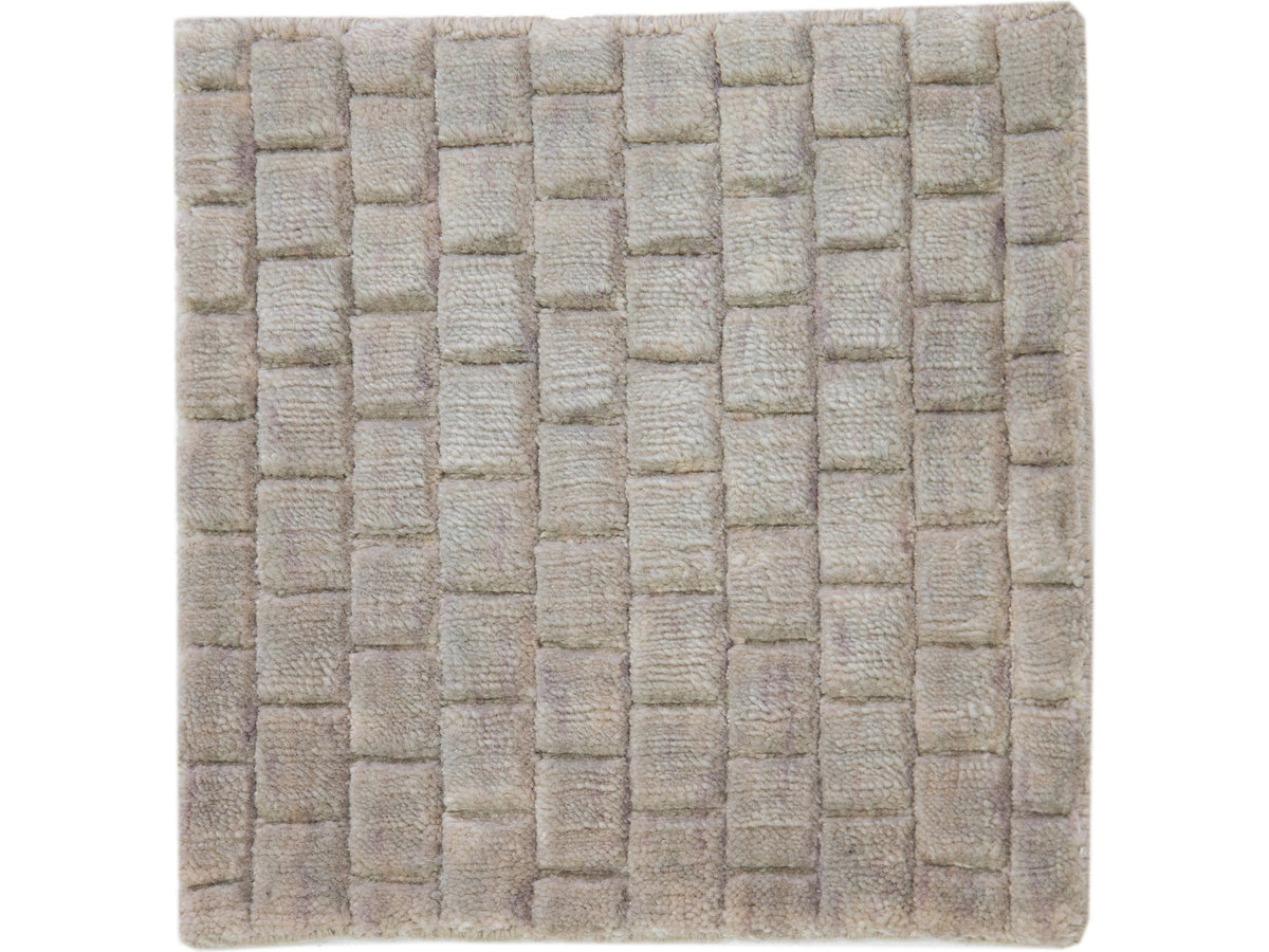 Modern Textured Wool and Silk Blend Custom Rug