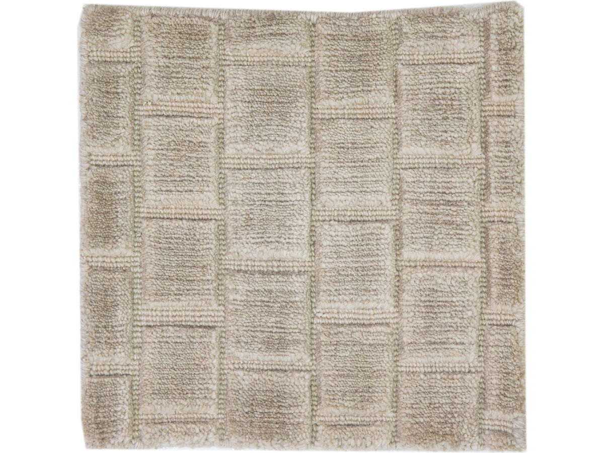Modern Textured Wool and Silk Blend Custom Rug