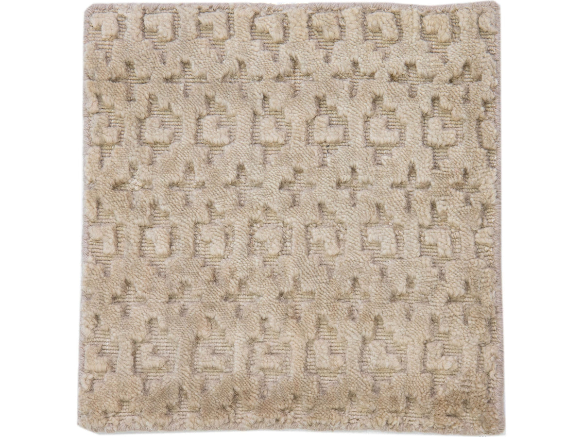 Modern Textured Wool and Silk Blend Custom Rug