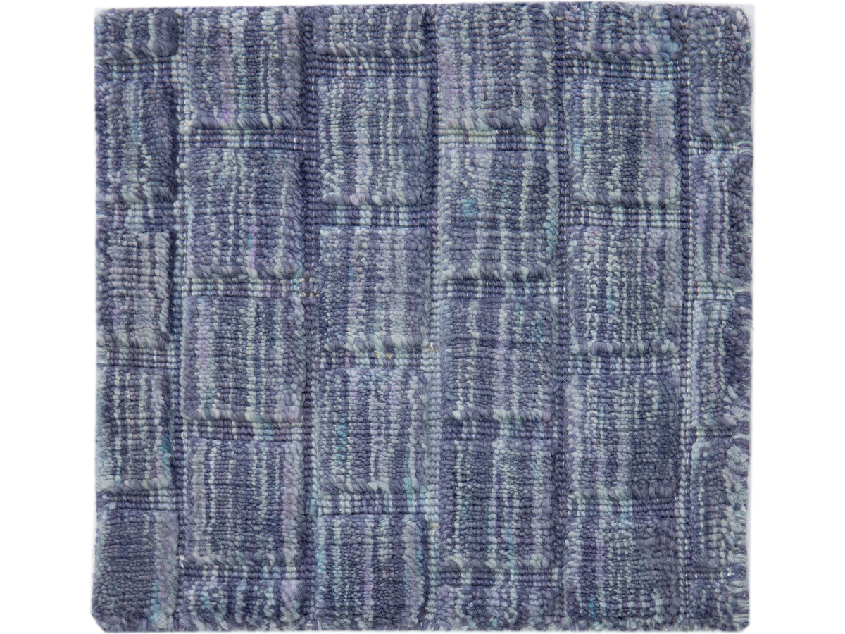 Modern Textured Wool and Silk Blend Custom Rug