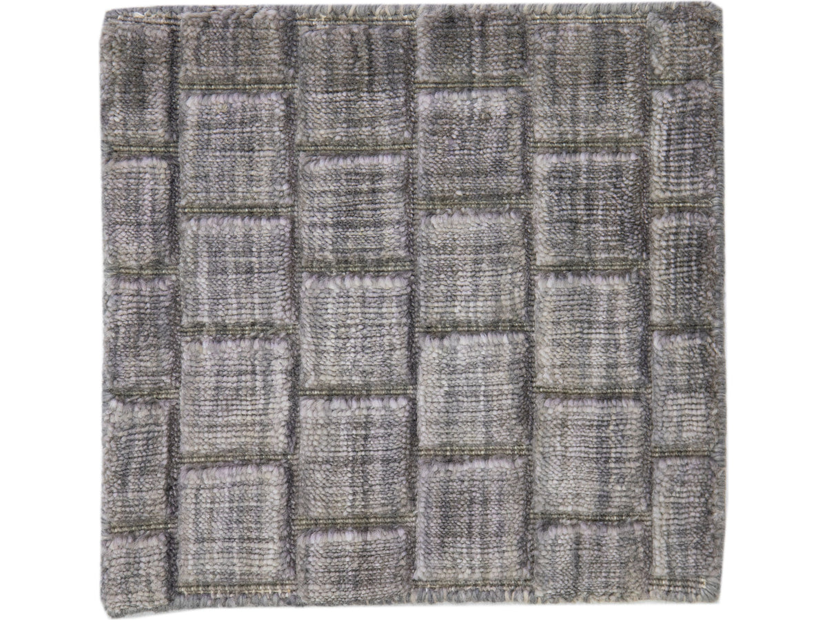 Modern Textured Wool and Silk Blend Custom Rug