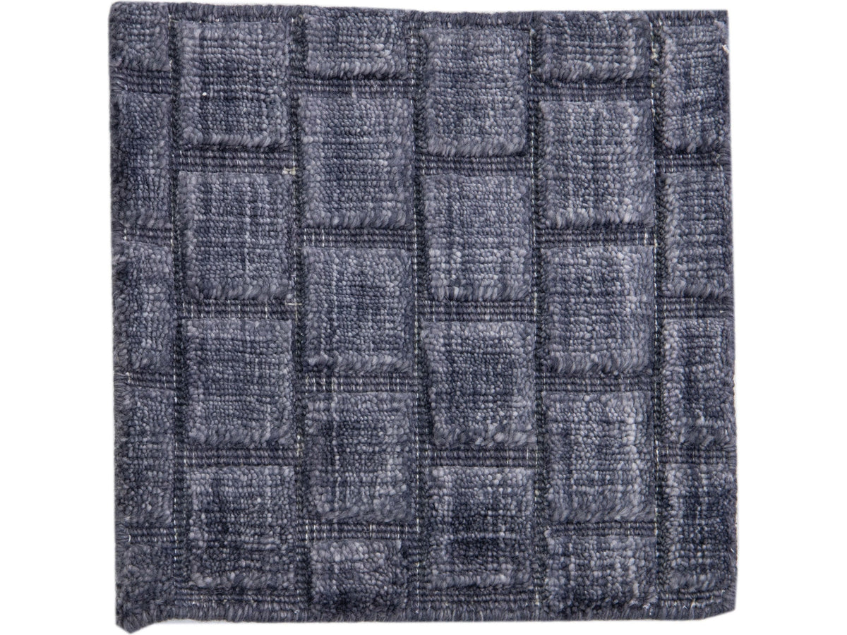 Modern Textured Wool and Silk Blend Custom Rug
