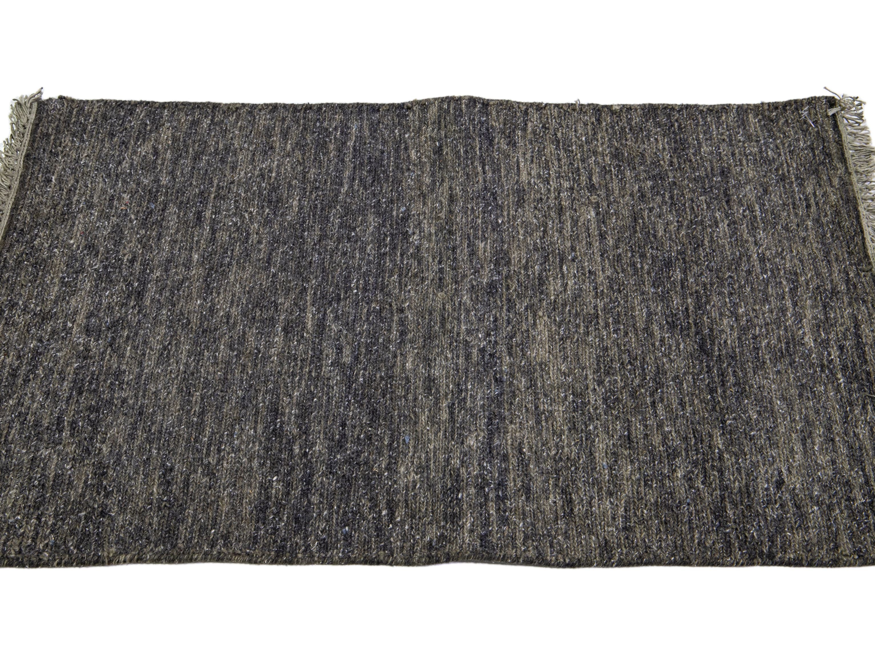 Modern Soumak Style Custom Wool Rug
