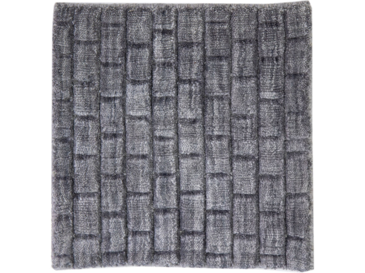 Modern Textured Wool and Silk Blend Custom Rug