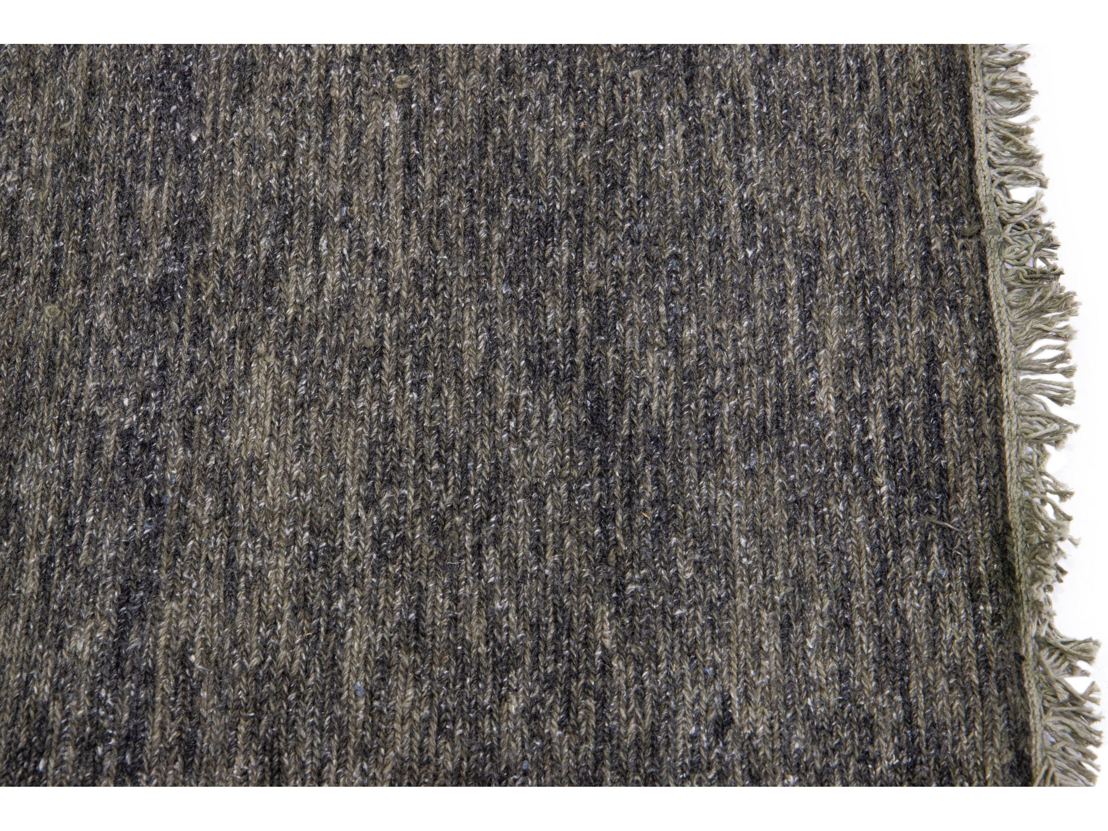 Modern Soumak Style Custom Wool Rug