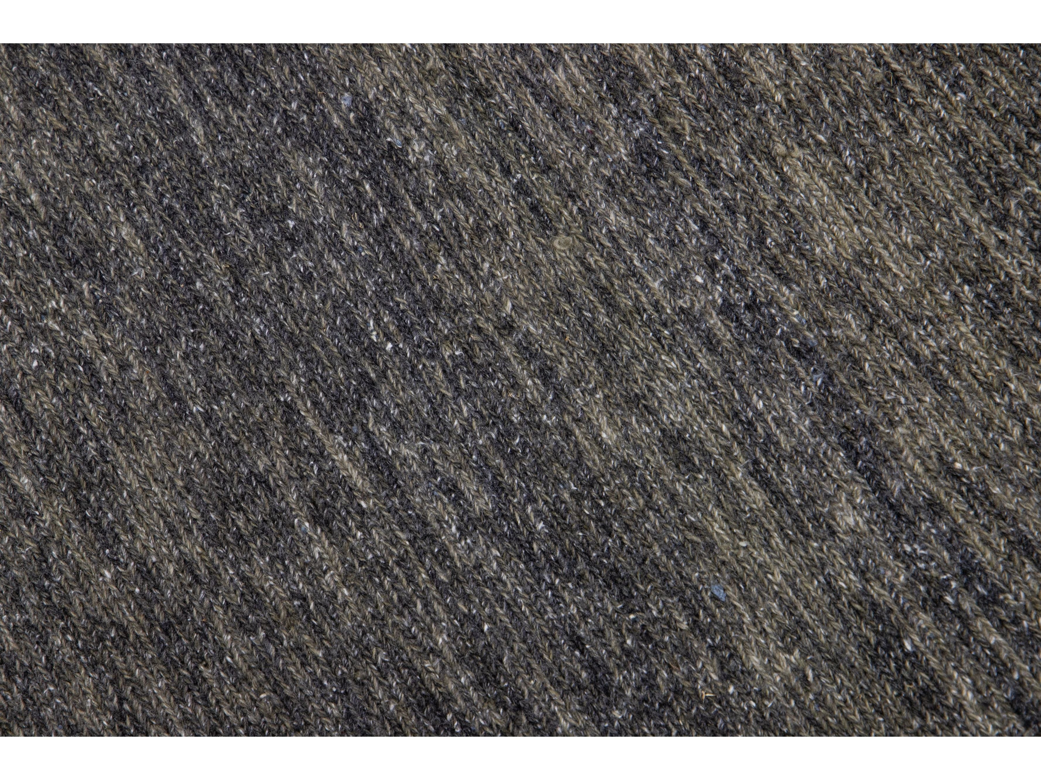 Modern Soumak Style Custom Wool Rug