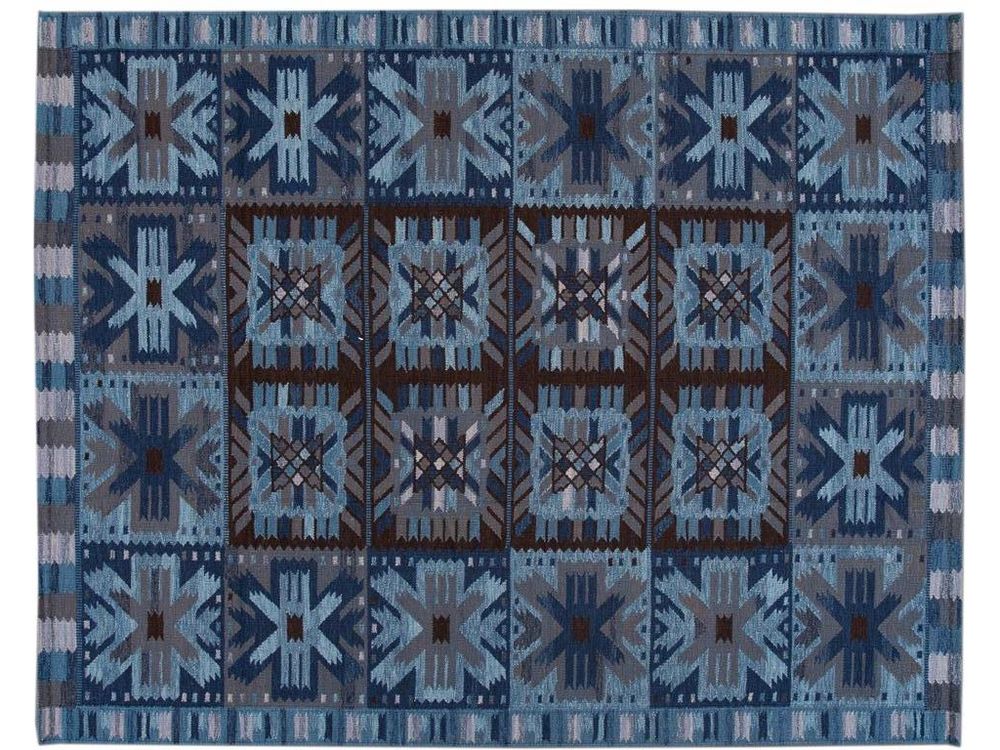 Modern Swedish Wool Rug 9 X 12