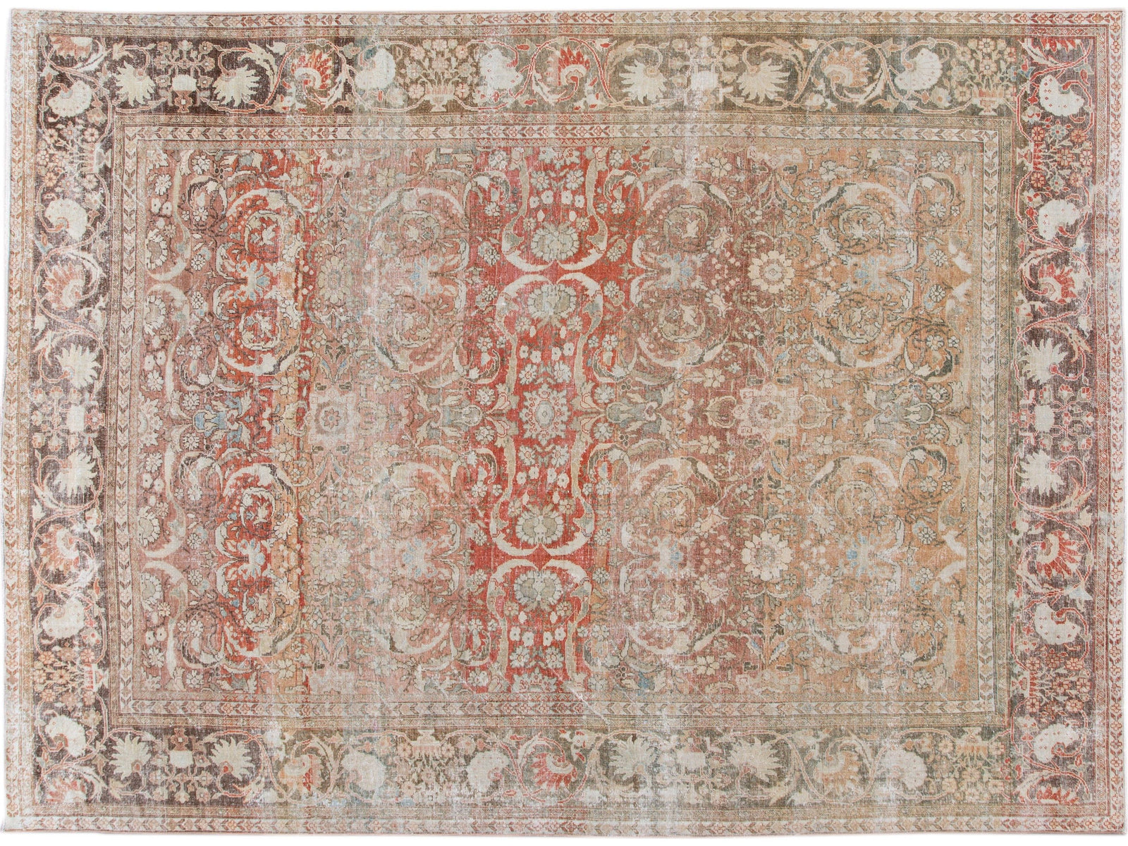 Antique Shabby Chic Mahal Wool Rug 10 X 14