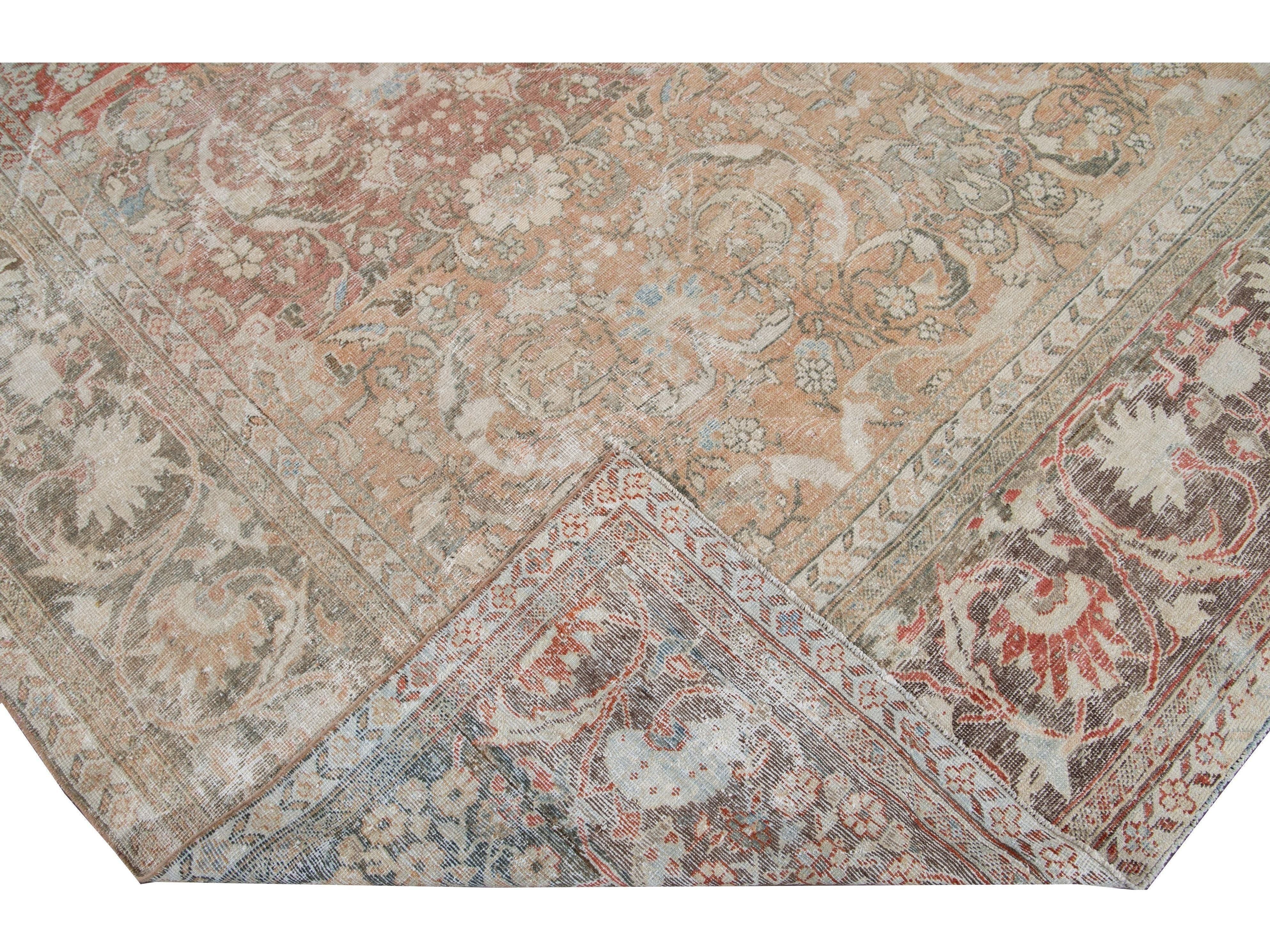 Antique Shabby Chic Mahal Wool Rug 10 X 14