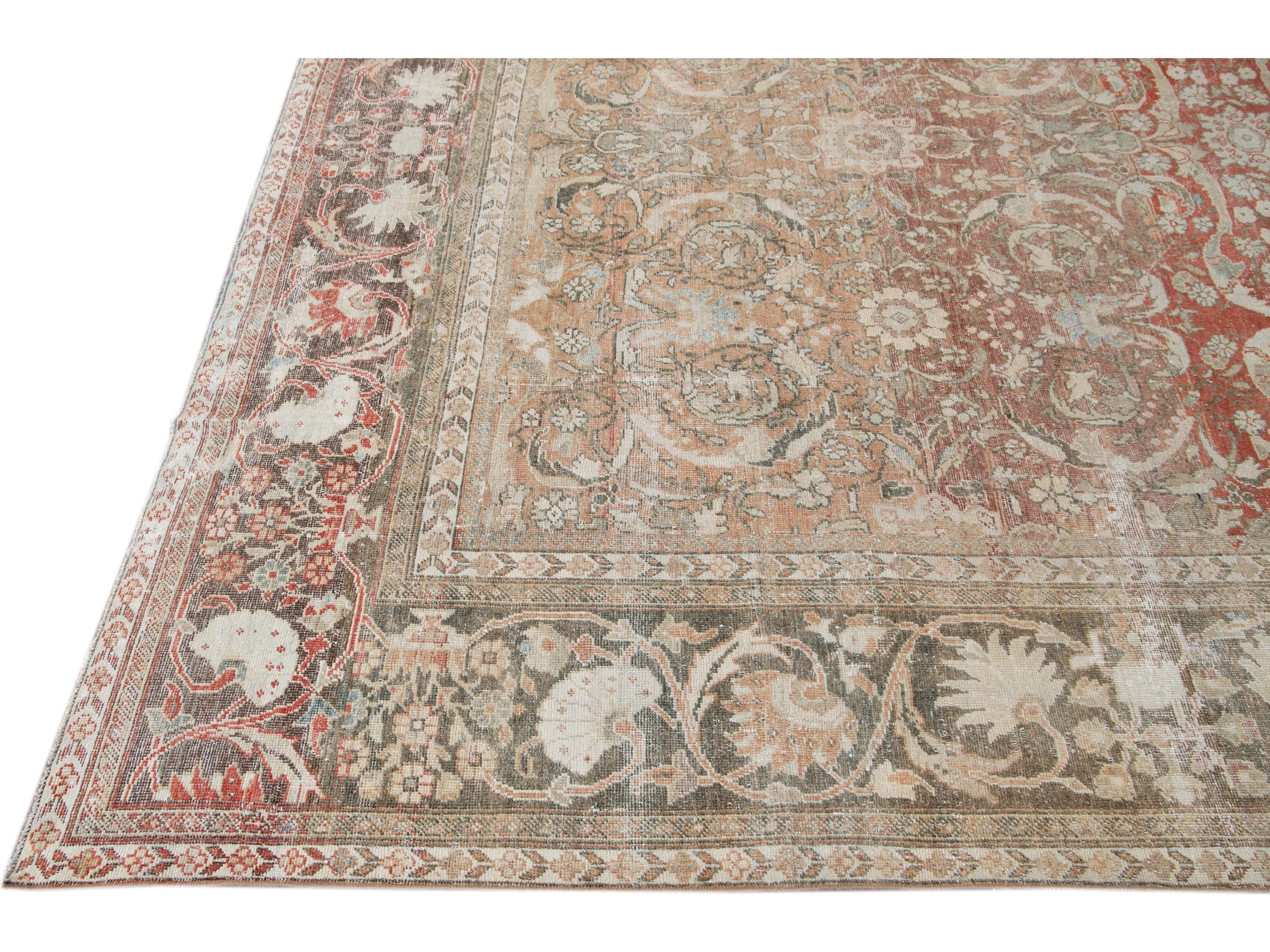 Antique Shabby Chic Mahal Wool Rug 10 X 14
