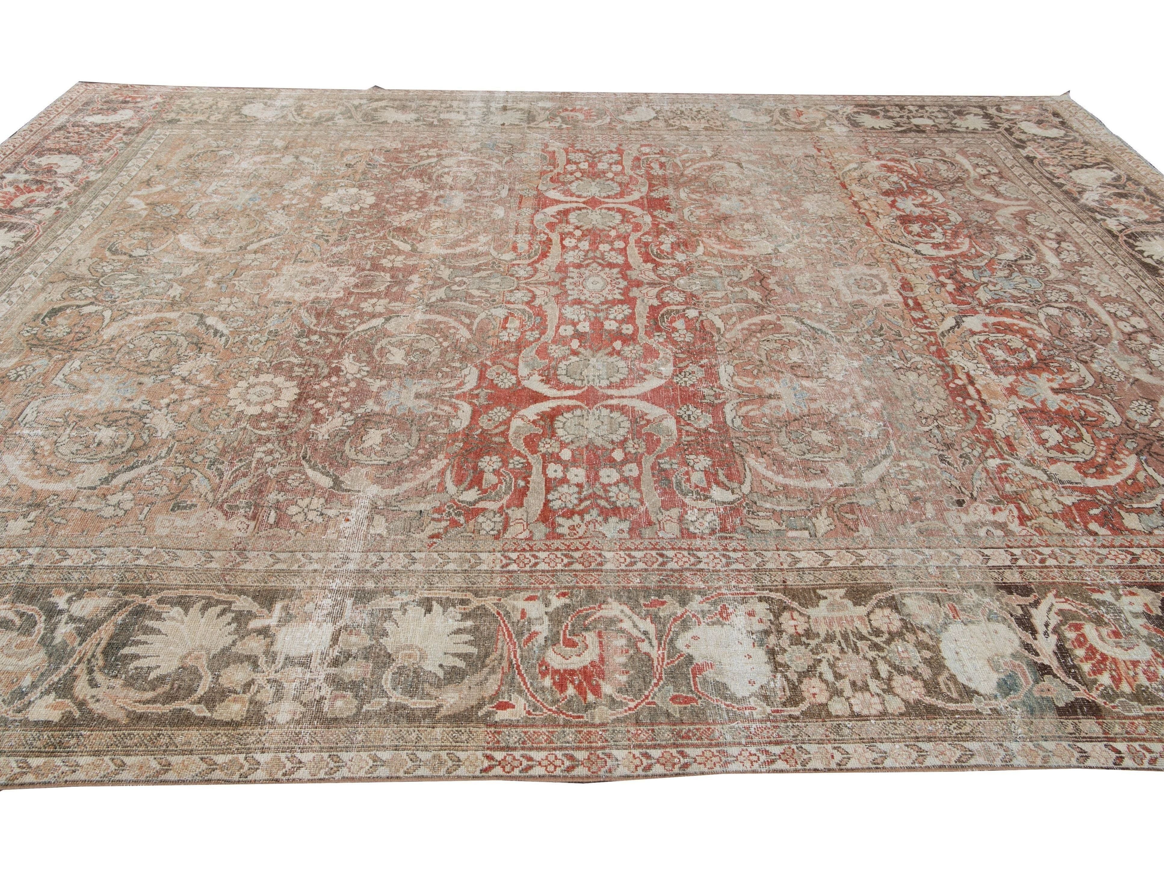 Antique Shabby Chic Mahal Wool Rug 10 X 14