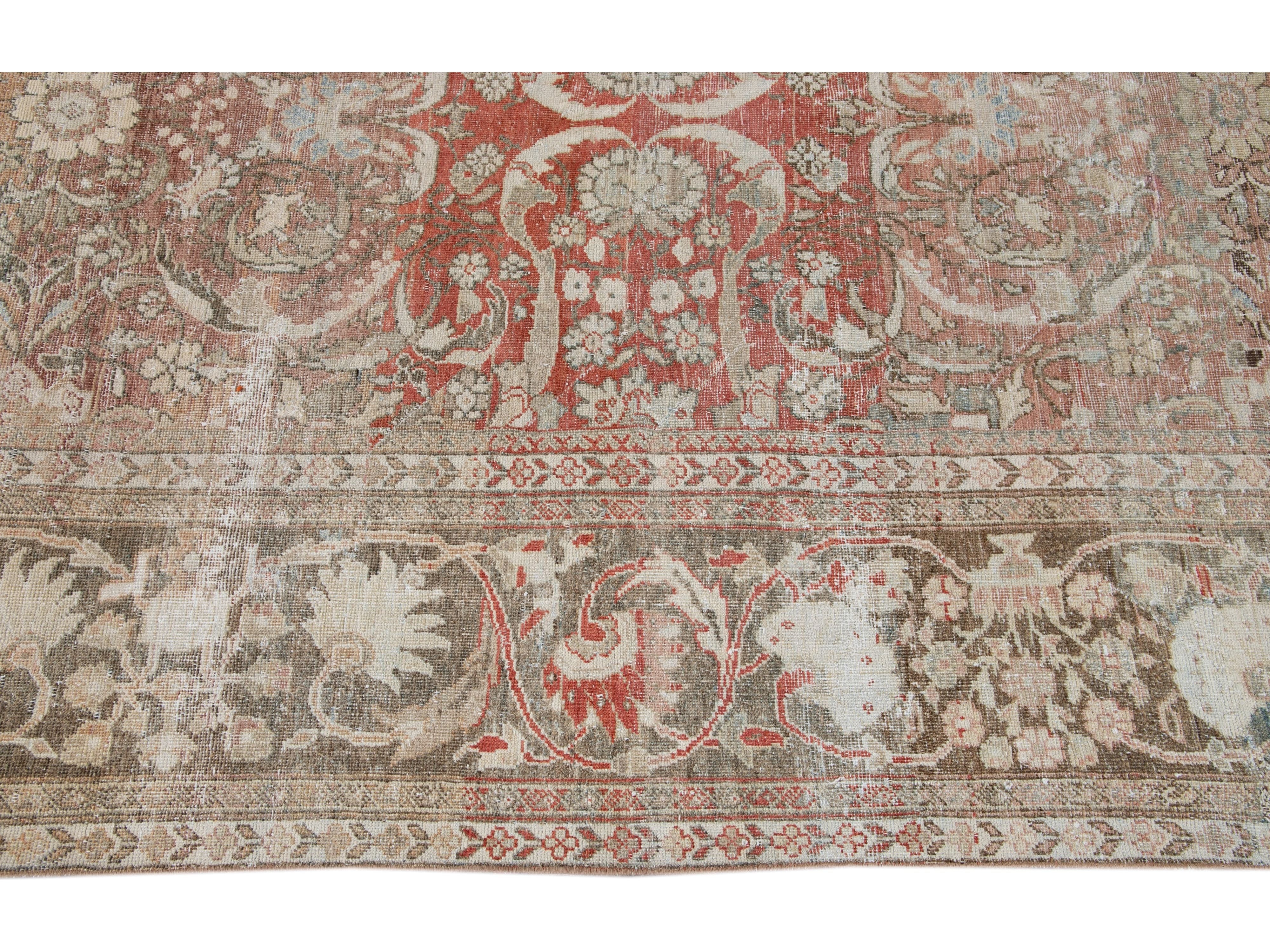 Antique Shabby Chic Mahal Wool Rug 10 X 14