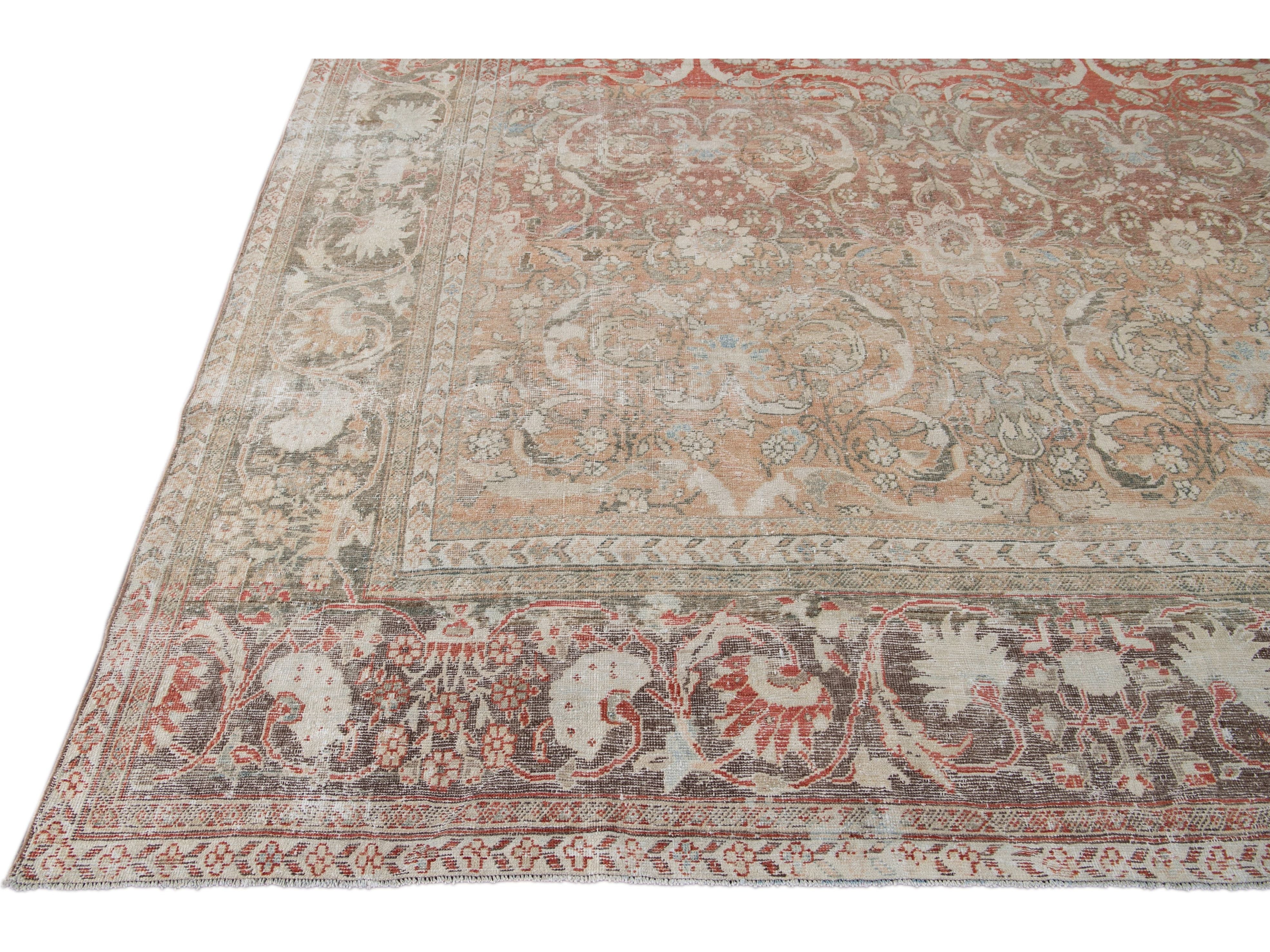 Antique Shabby Chic Mahal Wool Rug 10 X 14