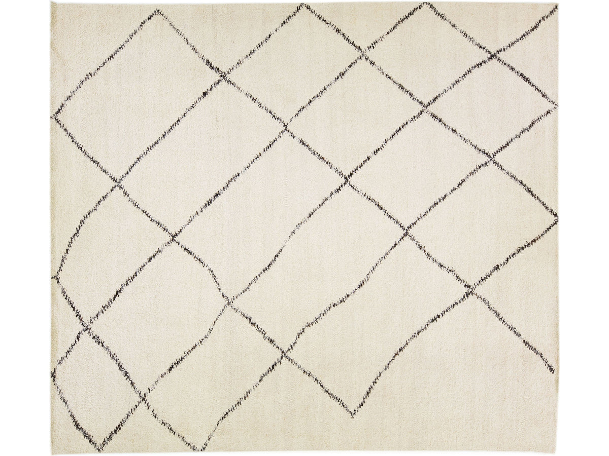 Modern Moroccan Wool Rug 12 X 15