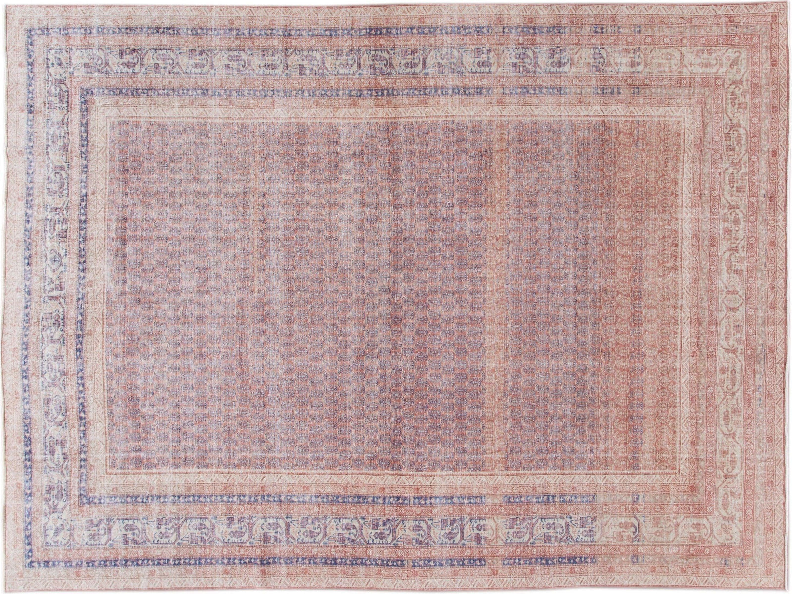 Vintage Turkish Art Deco Wool Rug 10 X 13