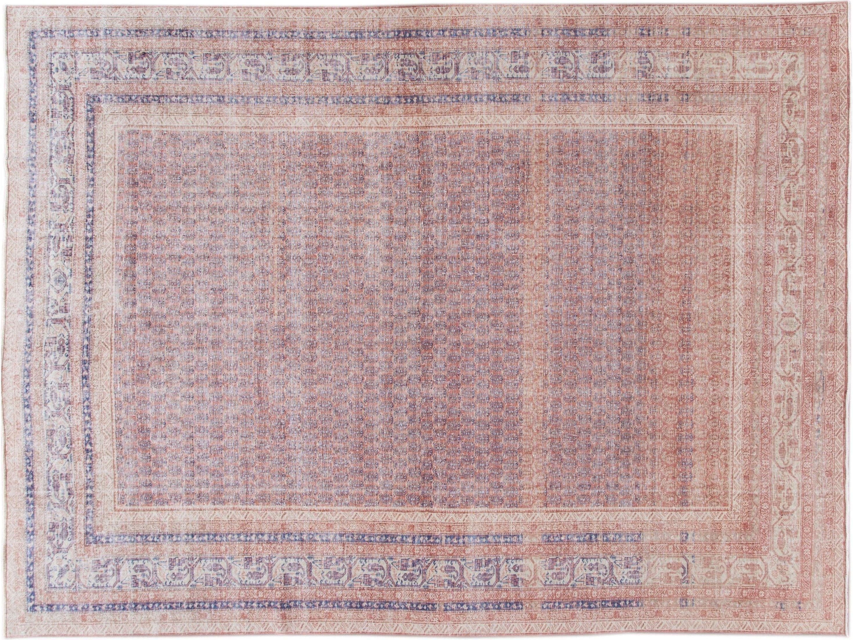 Vintage Turkish Deco Wool Rug 10 X 13