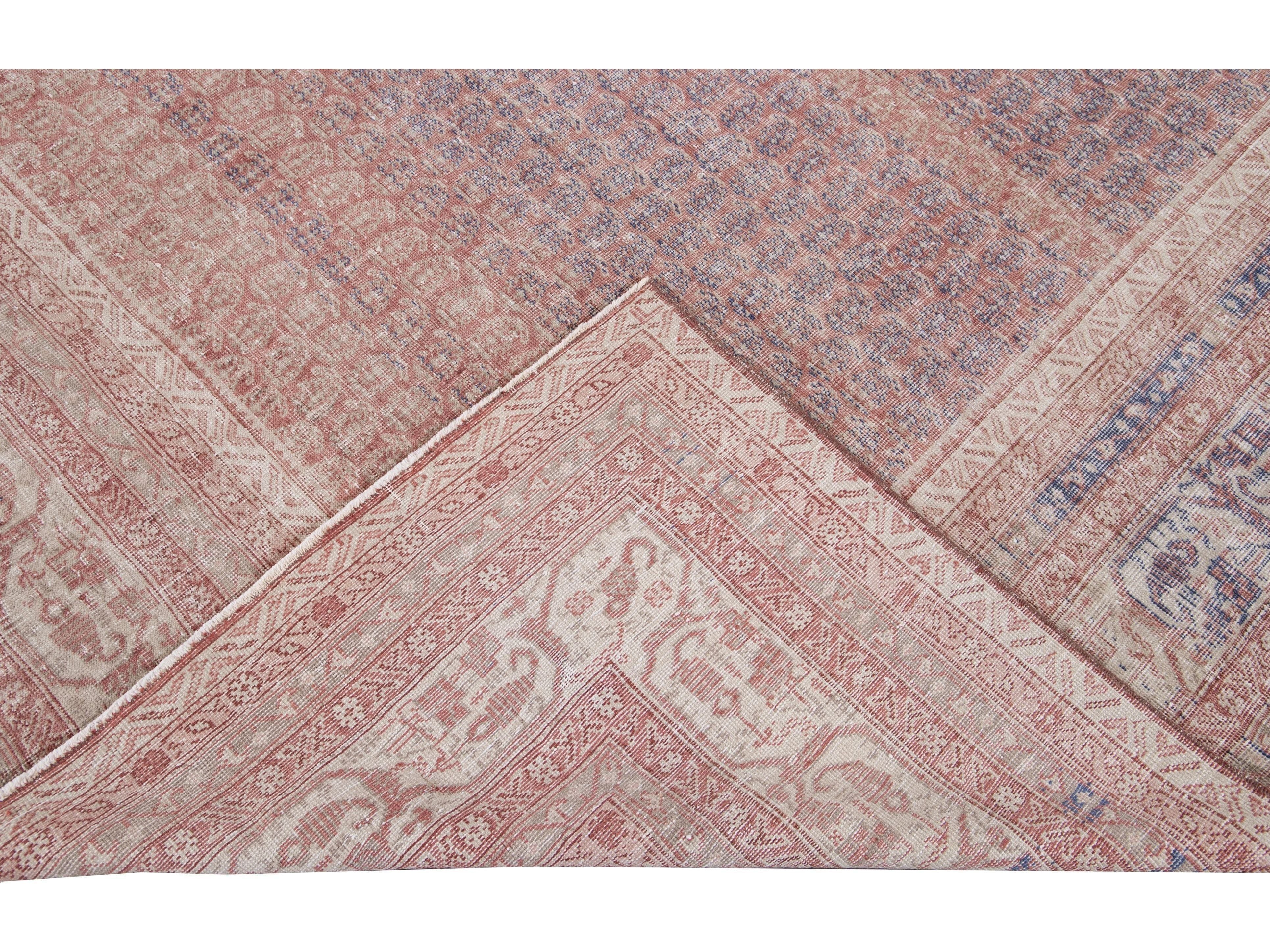 Vintage Turkish Deco Wool Rug 10 X 13