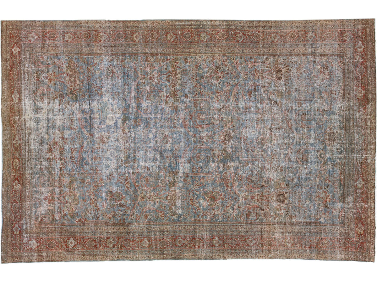 Antique Mahal Wool Rug 12 X 19