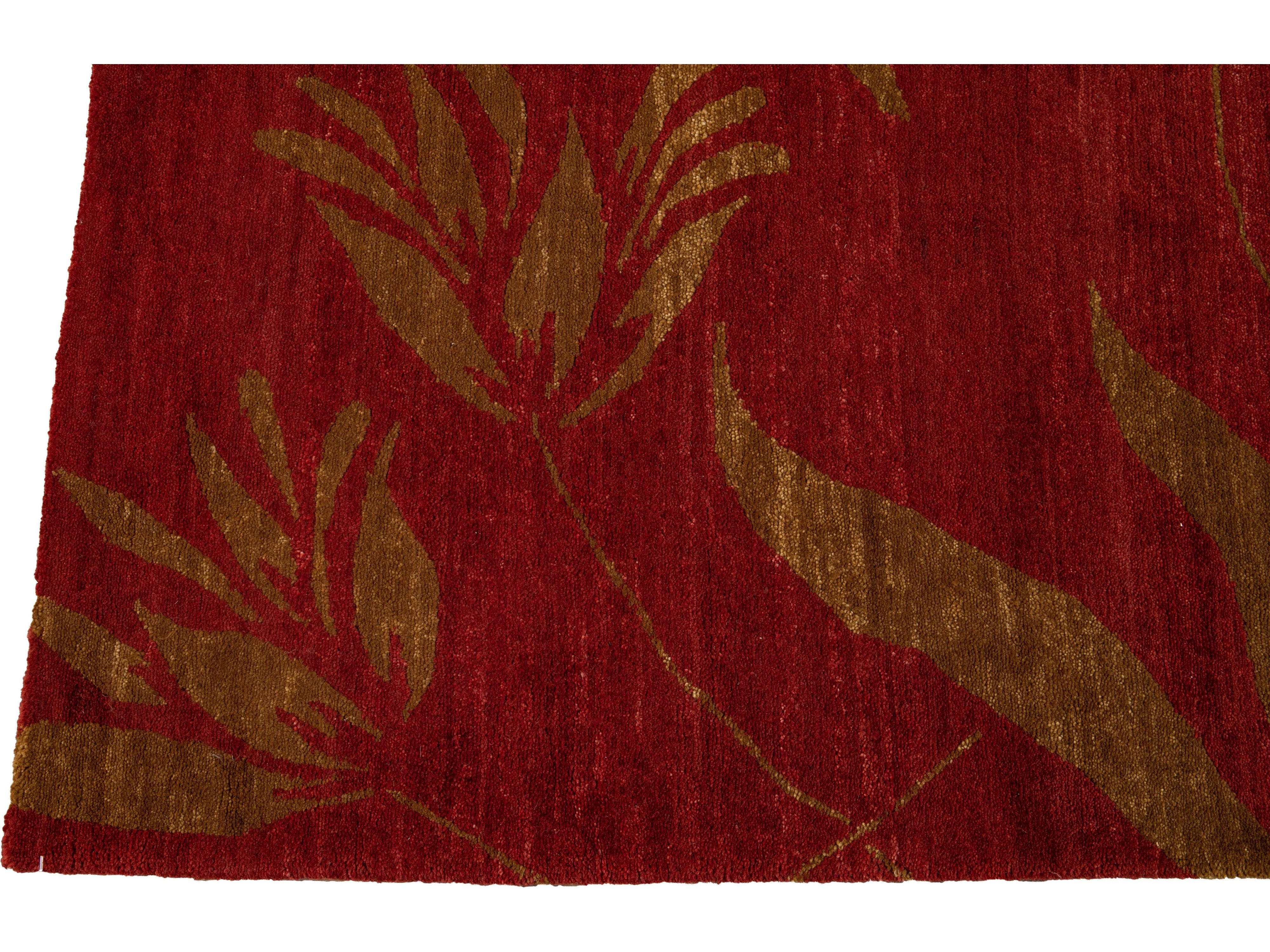 Modern Tibetan Wool Rug 9 X 12