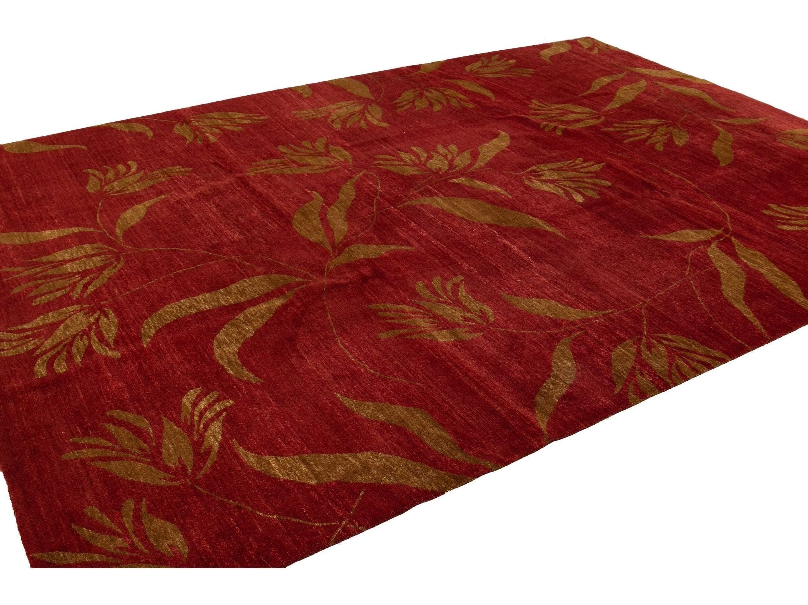 Modern Tibetan Wool Rug 9 X 12